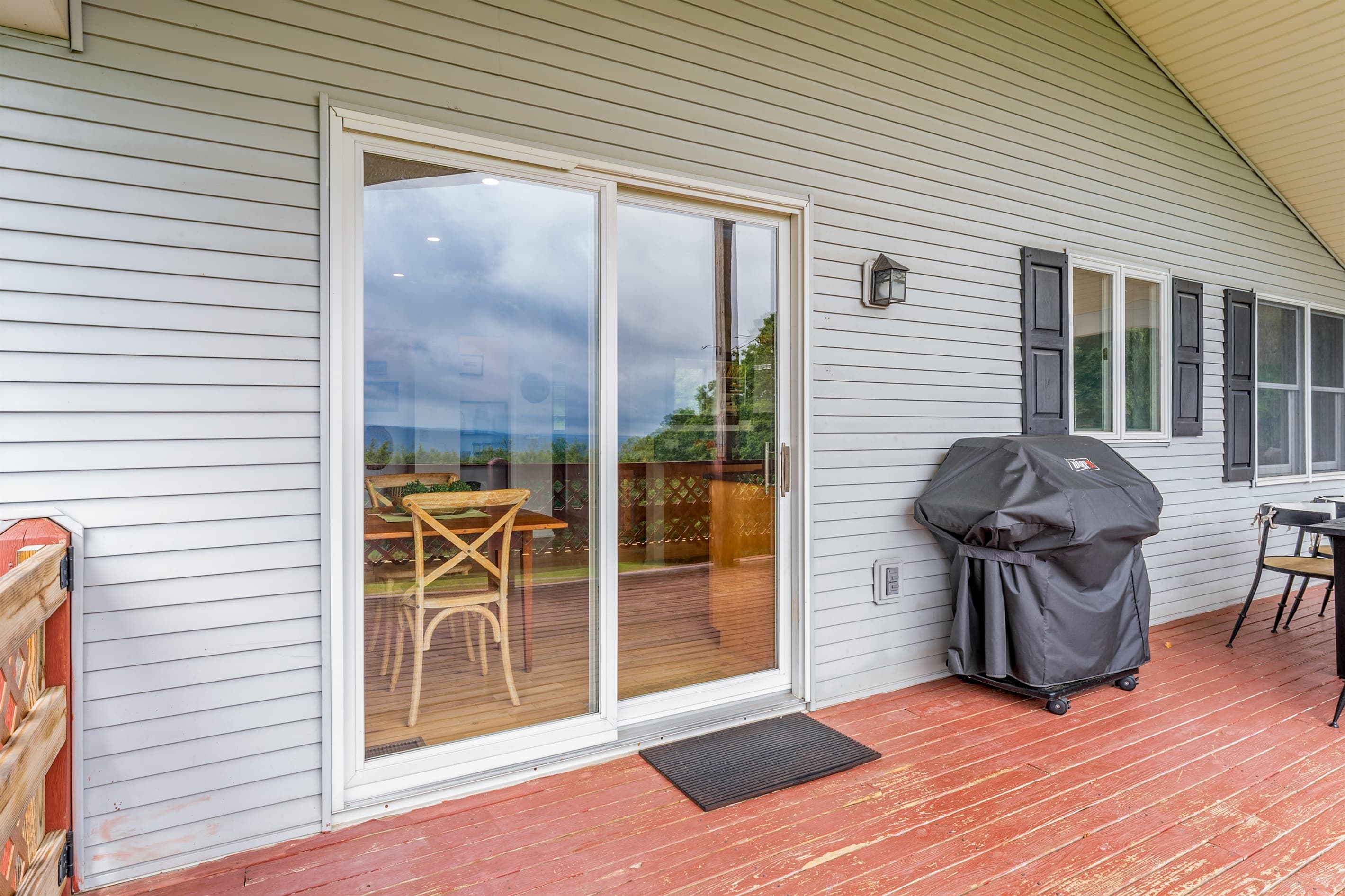 Covered deck with outdoor seating
