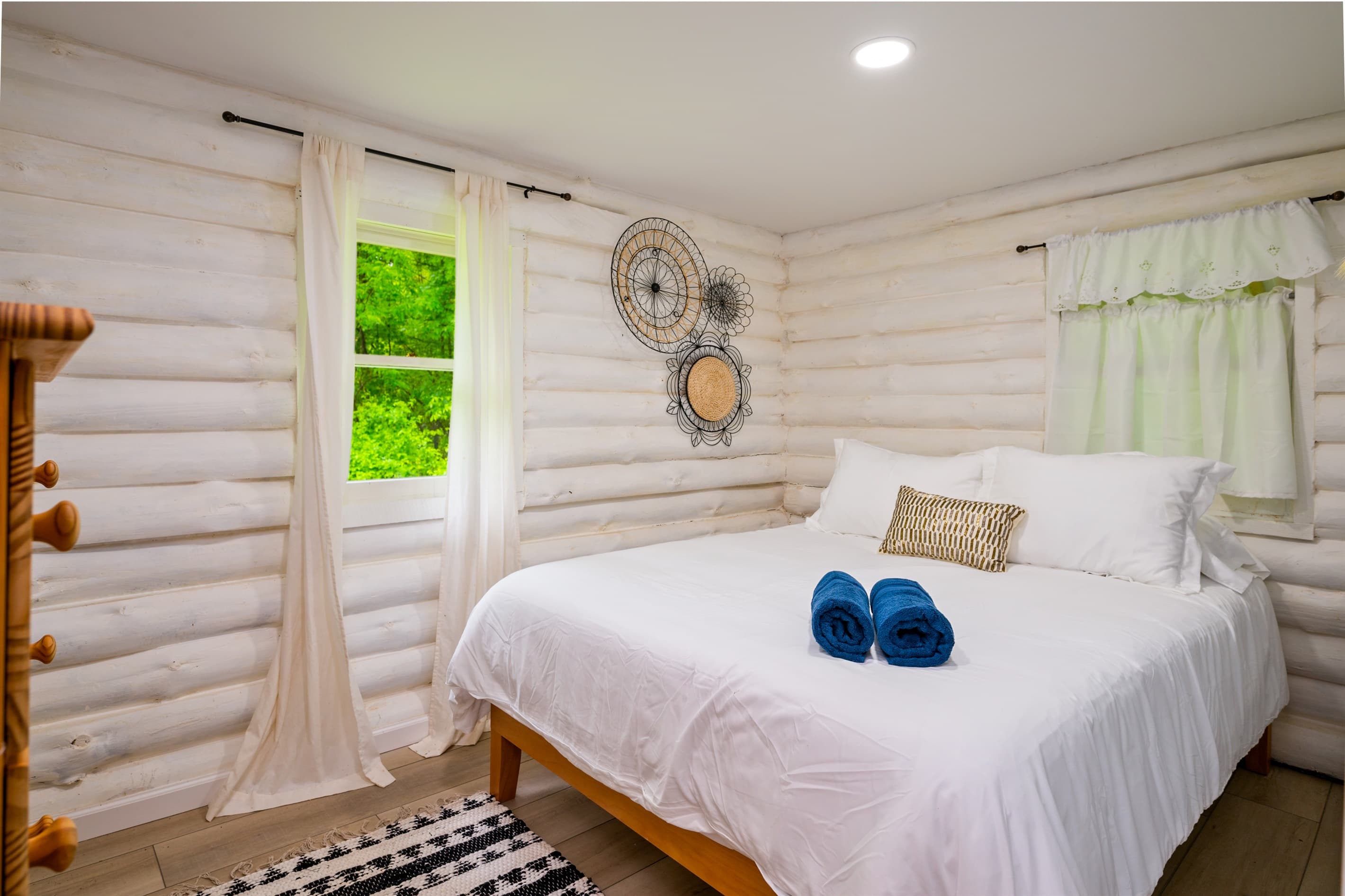 Bedroom with white bedding