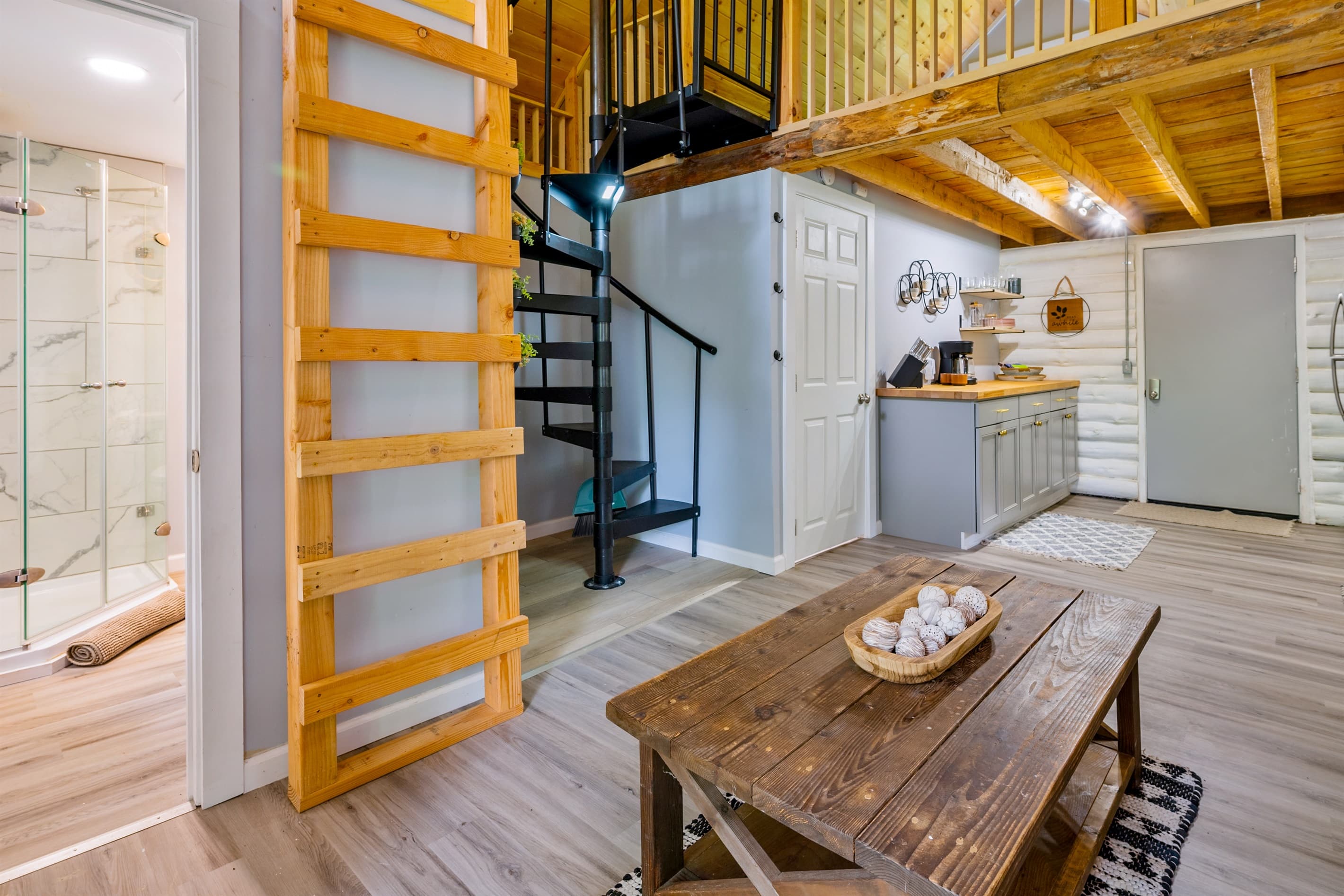 Open living area beside the kitchen