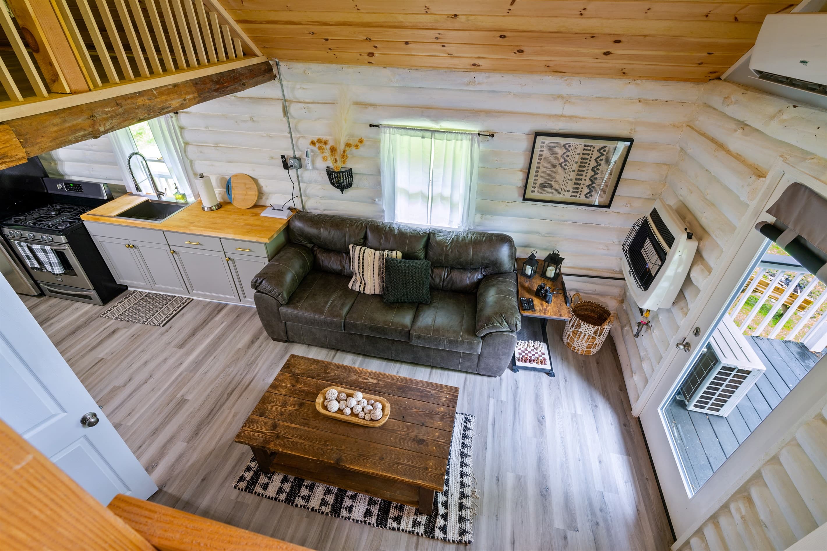 Overhead view of the living room