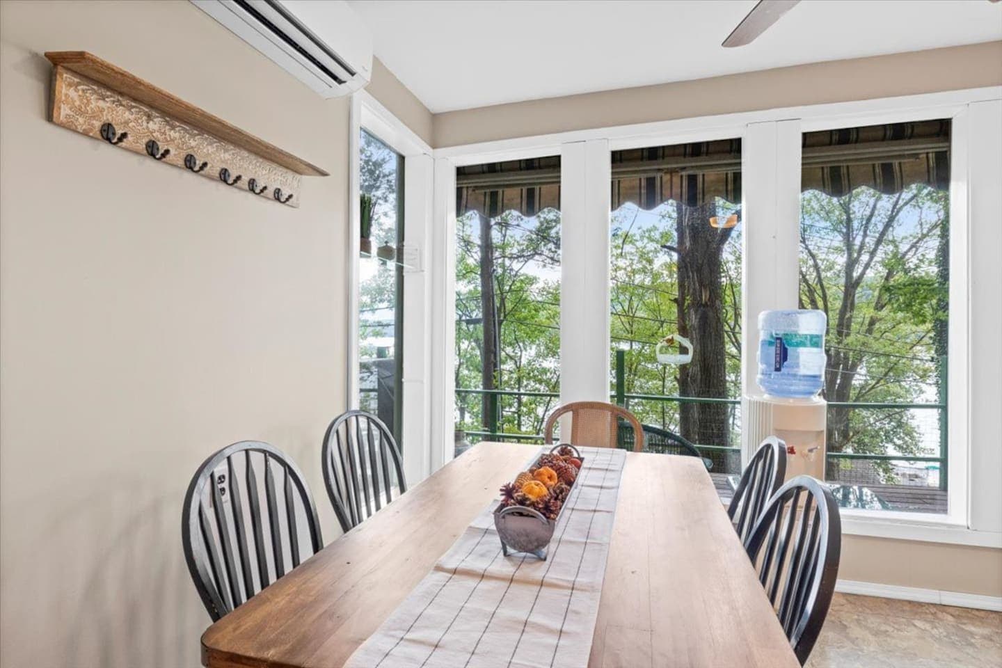 Dining area with lake views