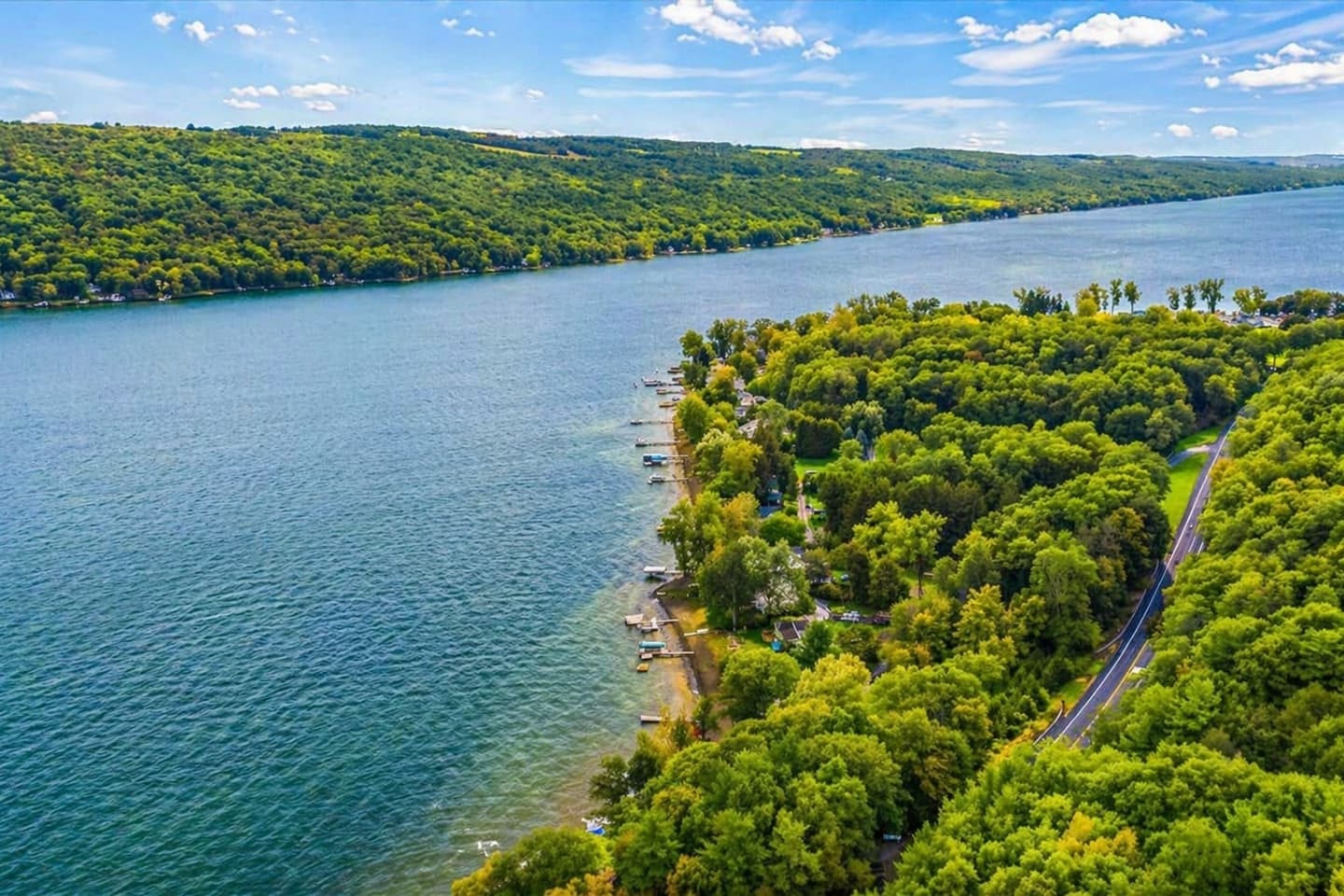 Elevated view across the shoreline