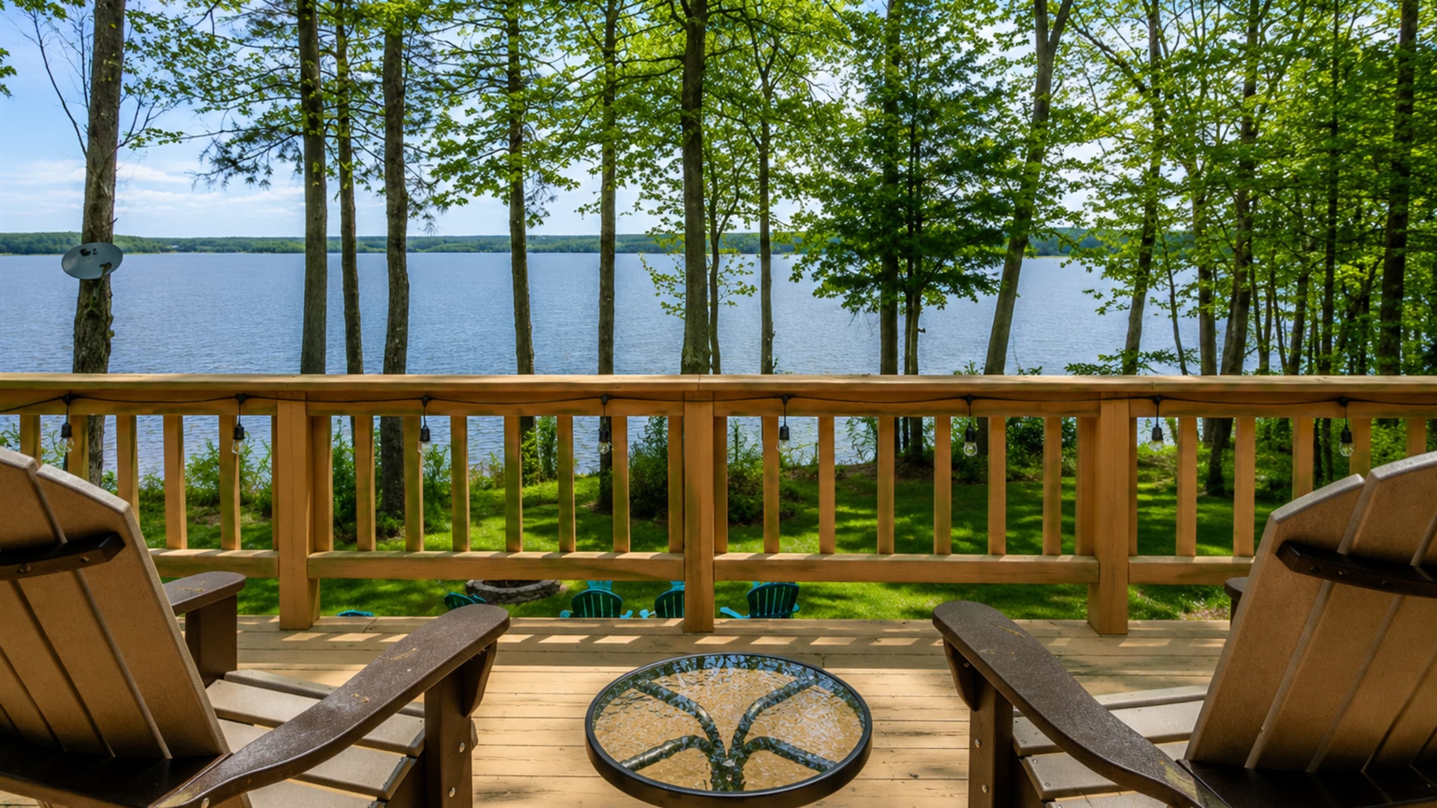 Elevated deck overlooking the lake