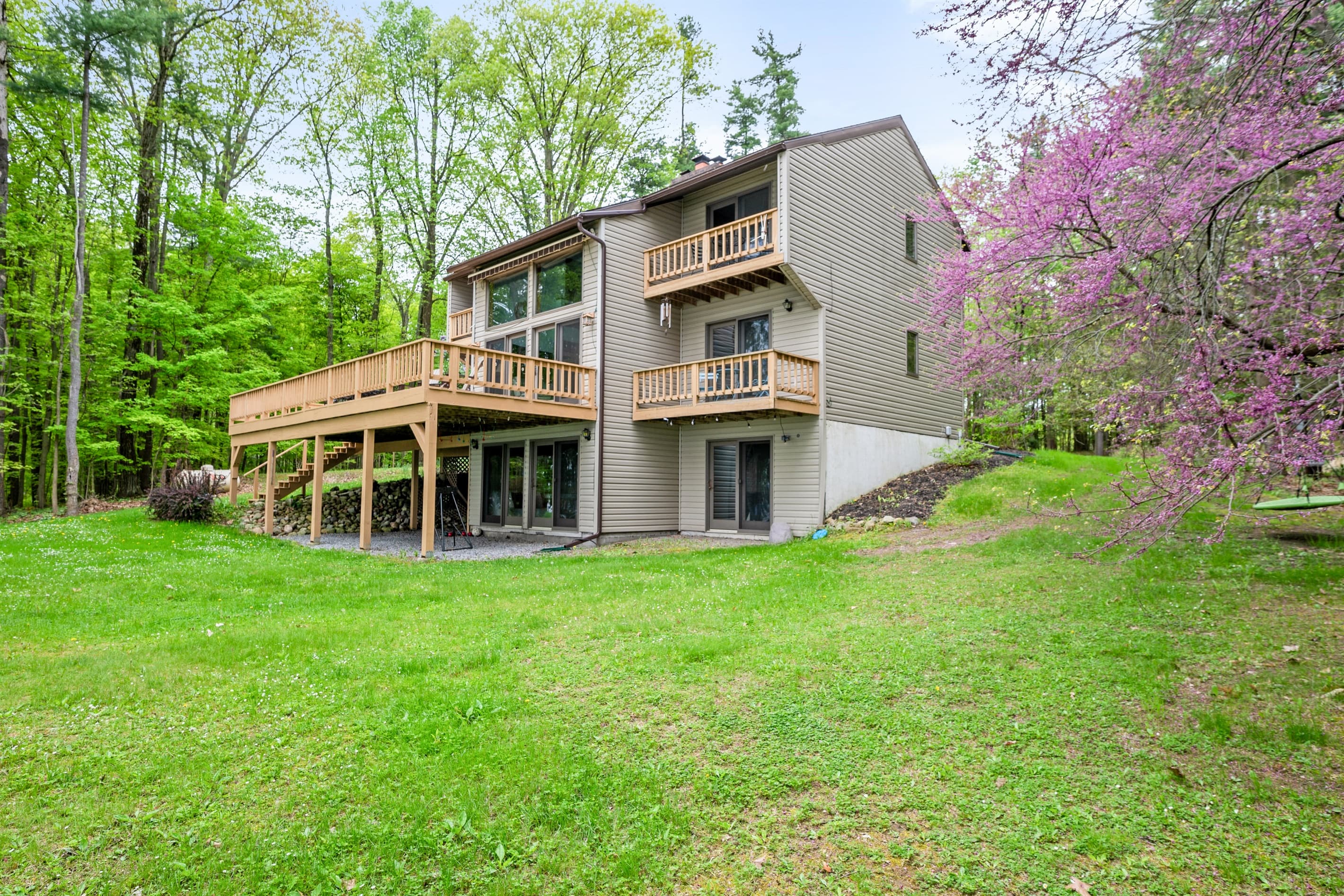 Multi-level home with lake-facing decks