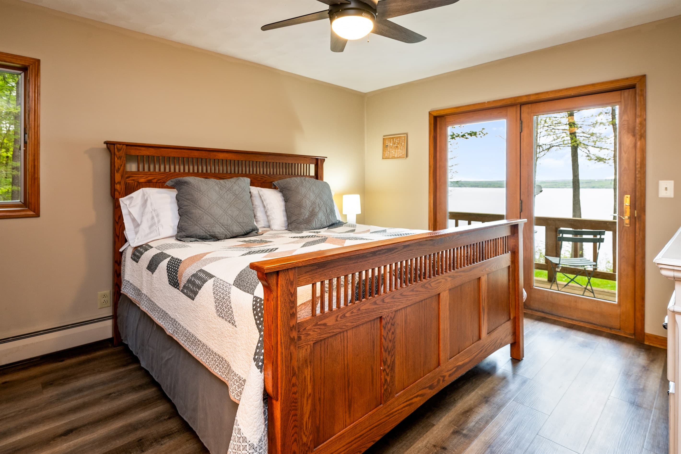 King bedroom with private balcony access