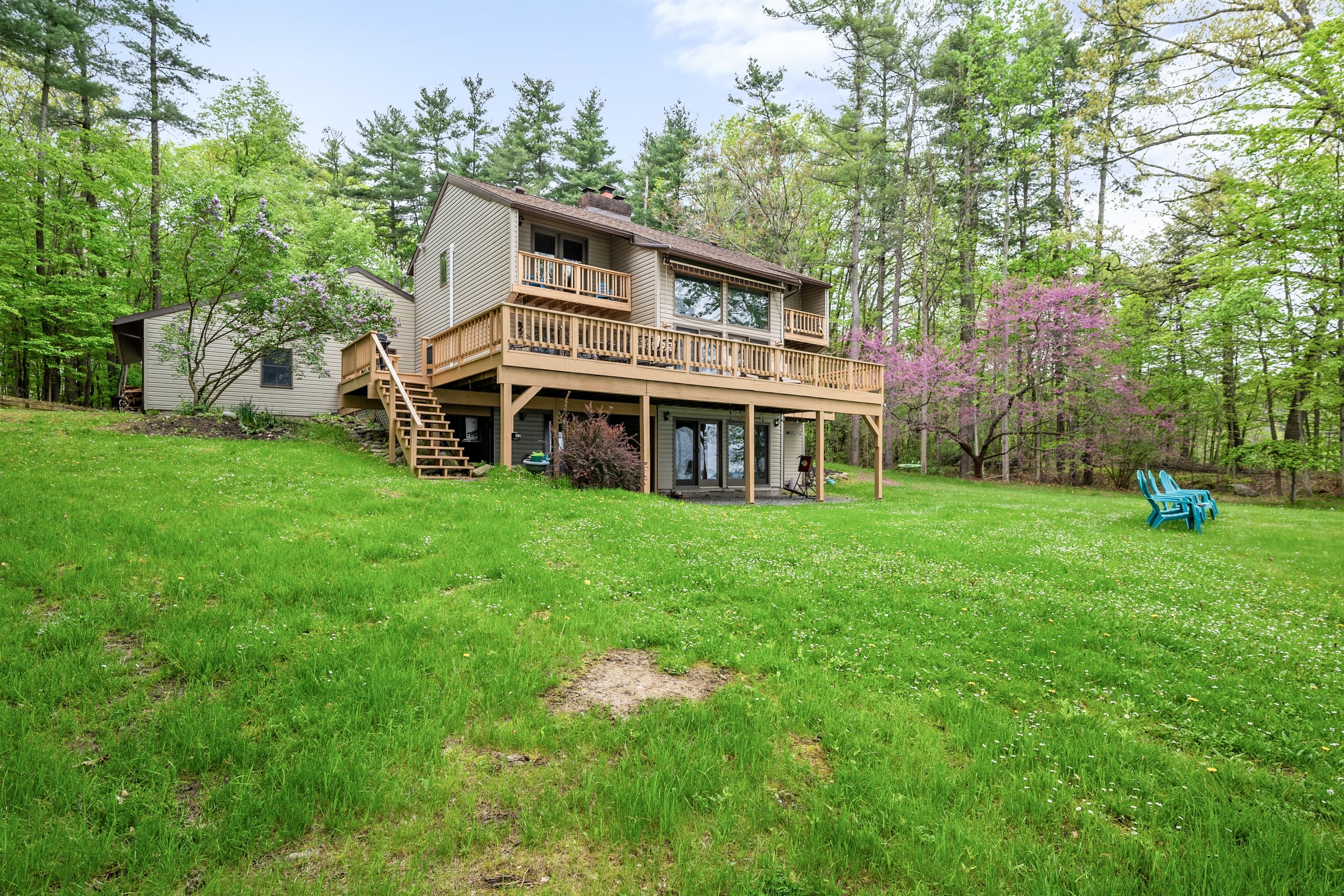 Rear exterior with multiple decks