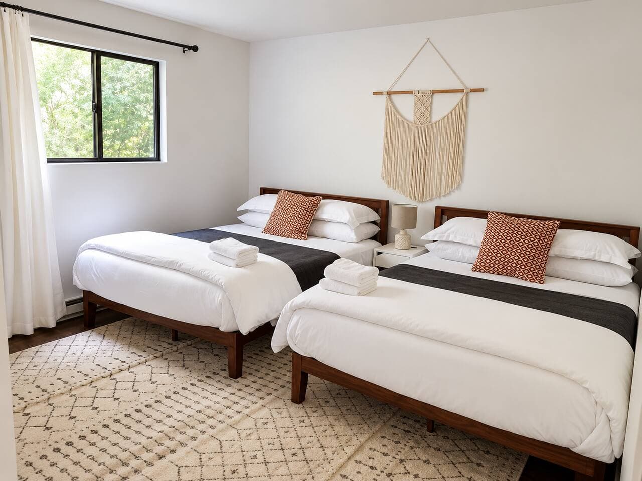 Comfortable accommodations with 2 queen beds for families and friends.