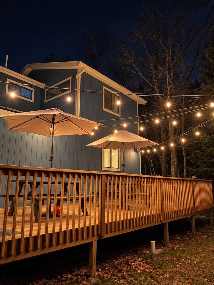 Fresh mountain air and quiet wooded surroundings right outside your door.