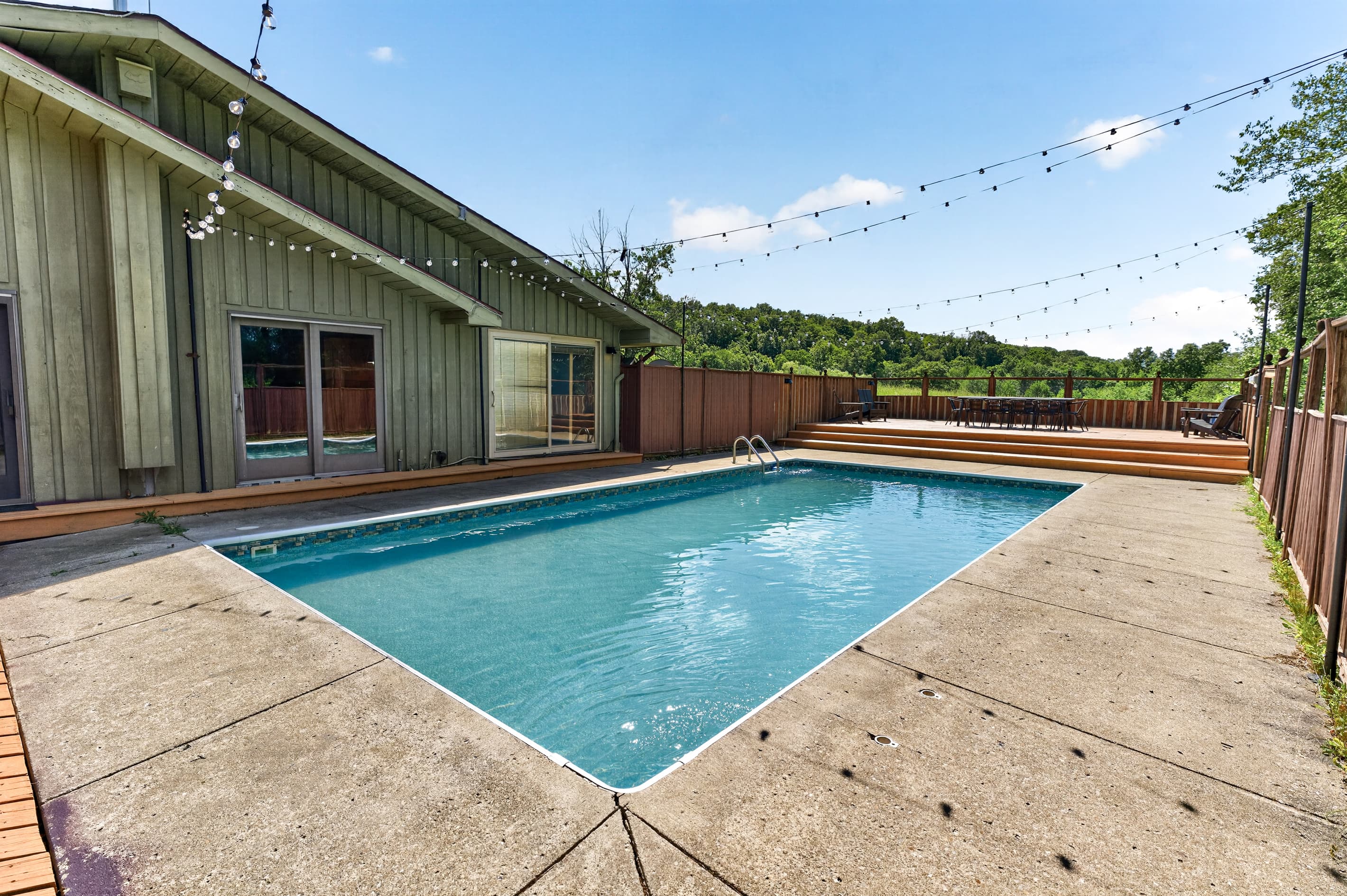 Pool beside the home