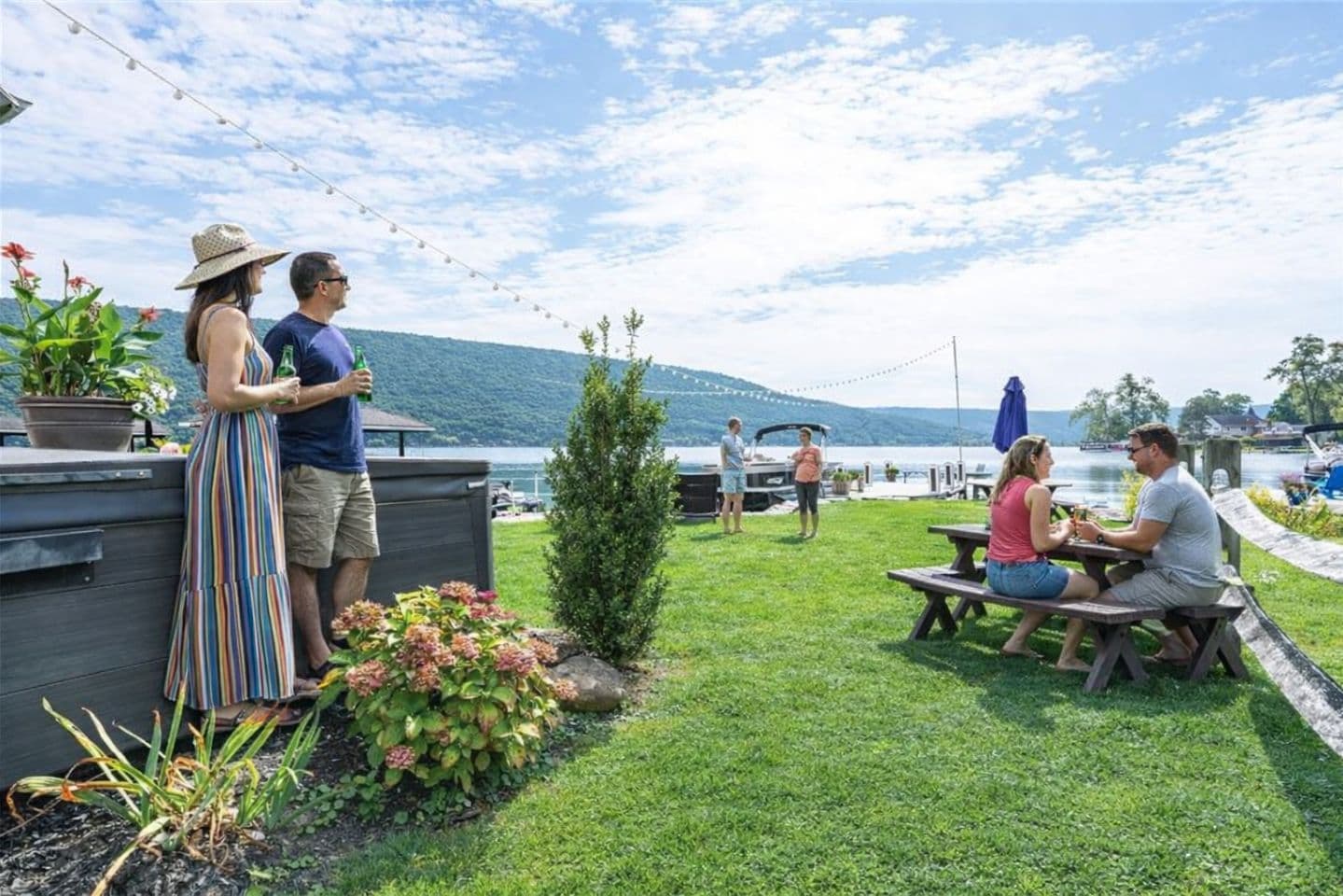Hot tub overlooking Canandaigua lake