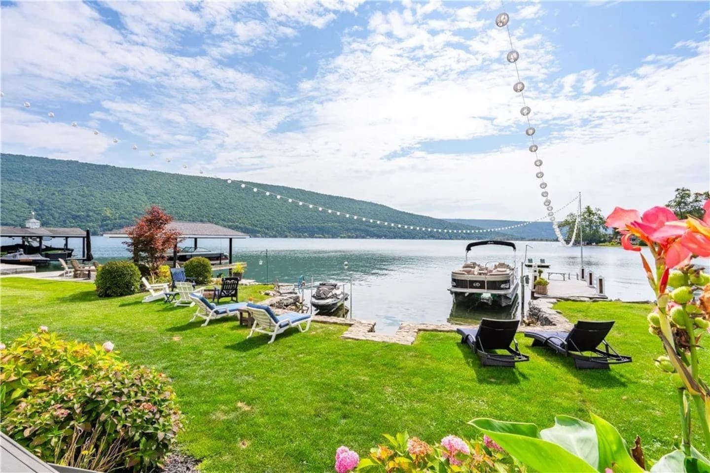 Open lawn overlooking the water