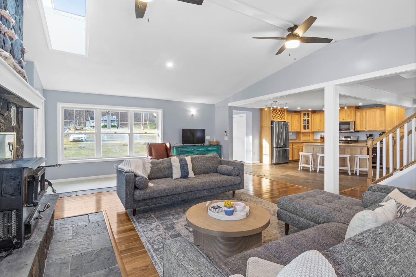 Open living and dining space