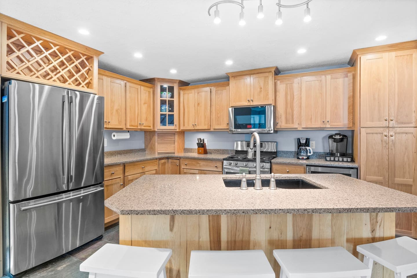 Kitchen with stainless steel appliances