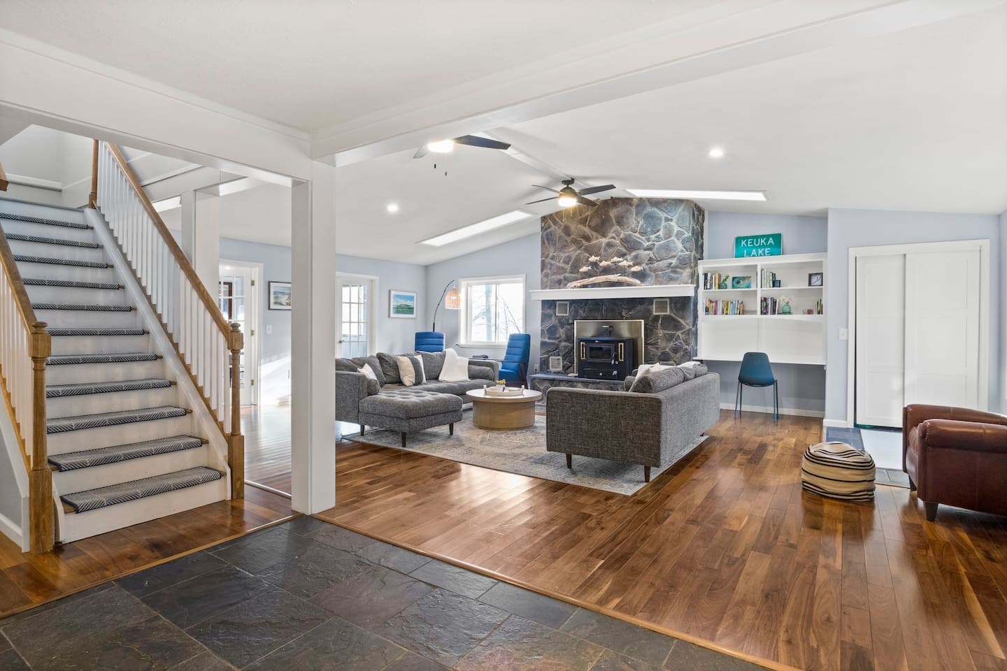 Main living space beside the staircase