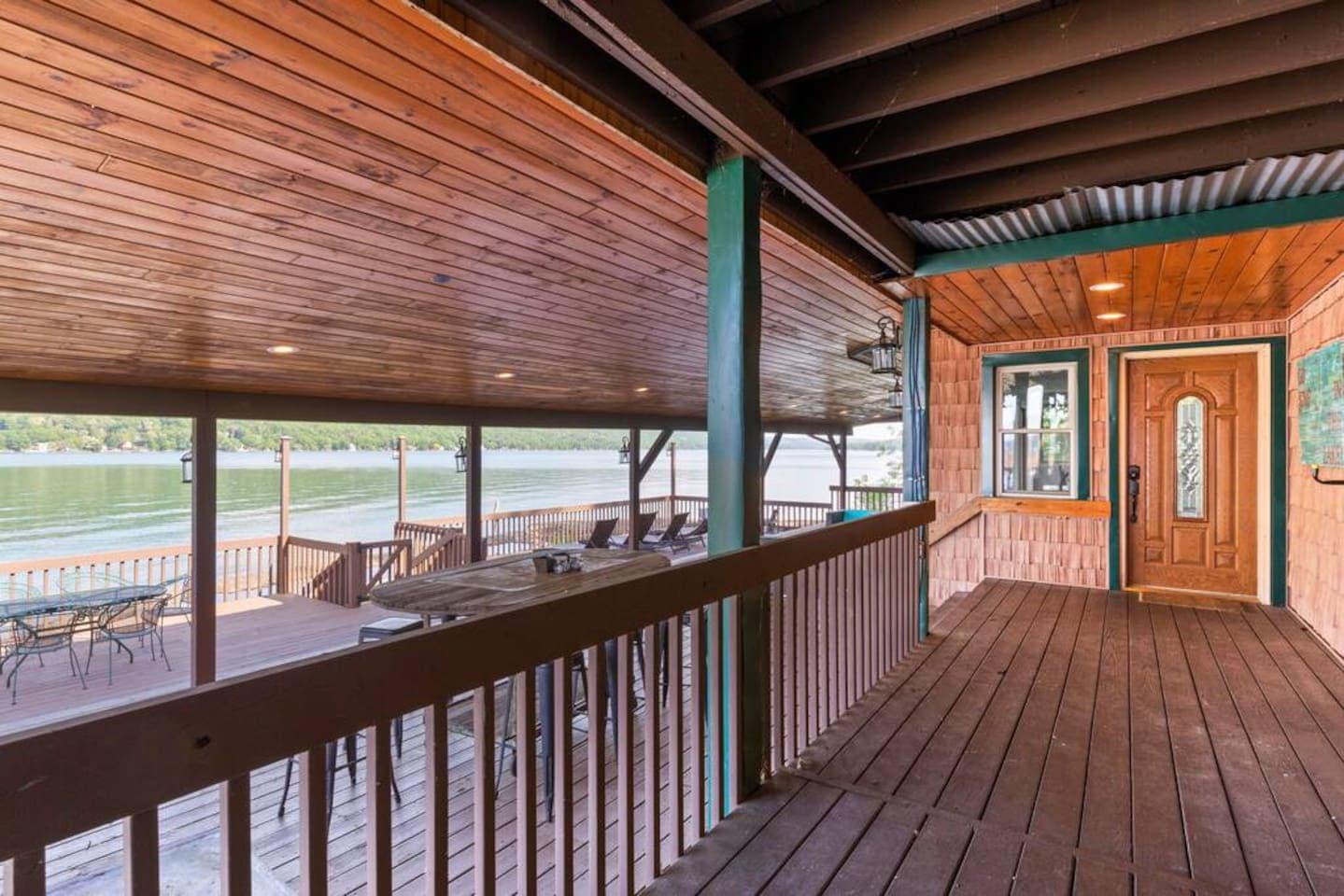 Main deck with lake views and entry access