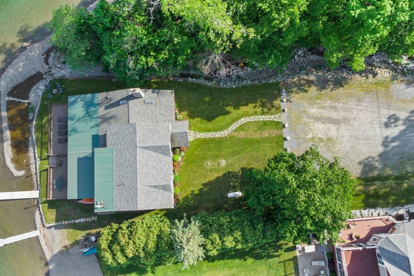 Overhead view of the front yard