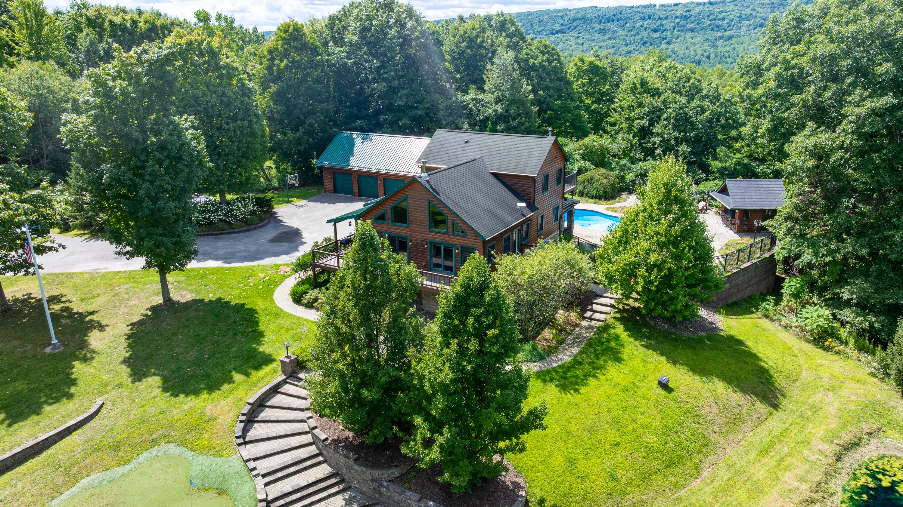 Elevated view of the property