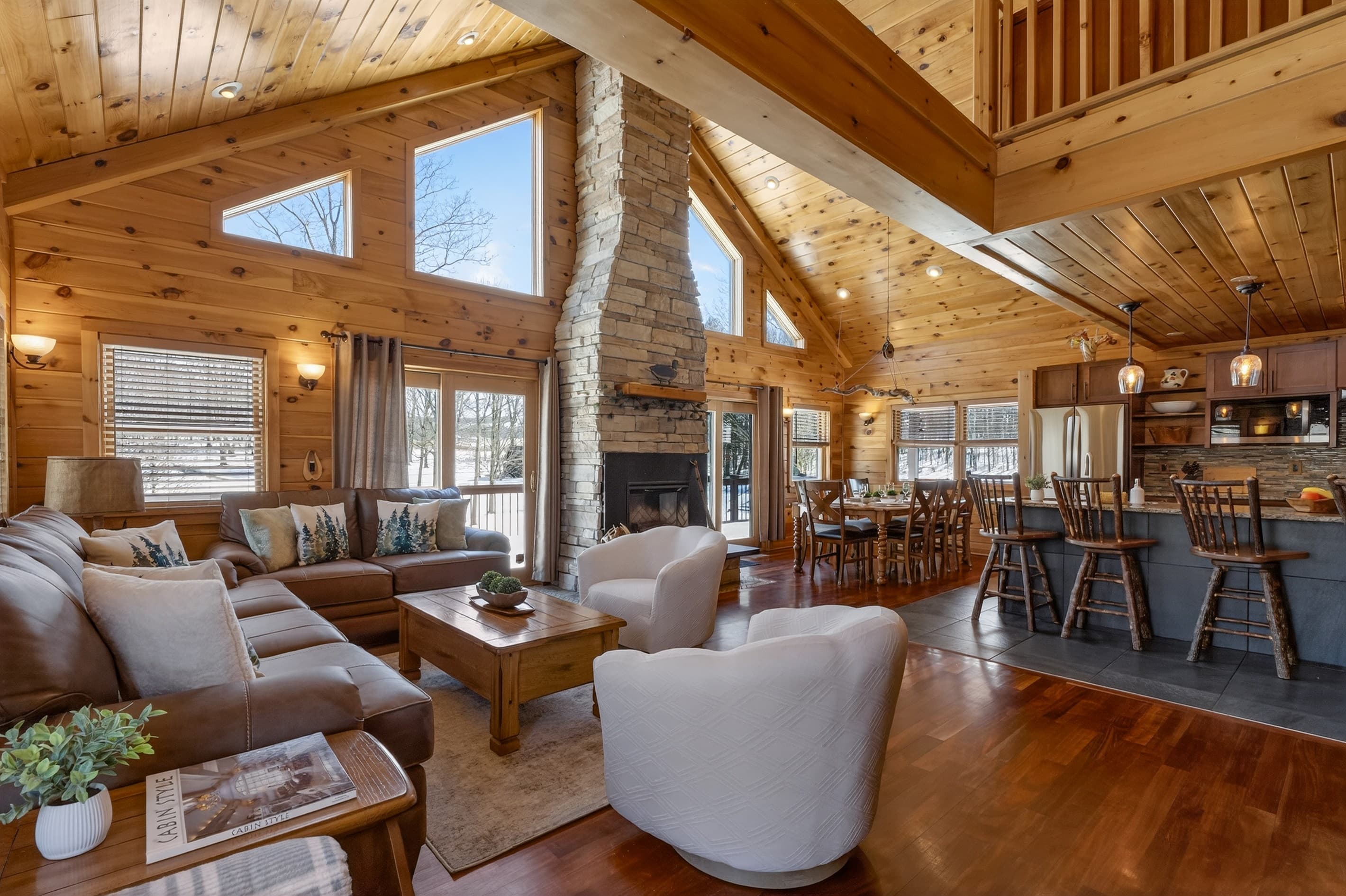 Open living and dining area