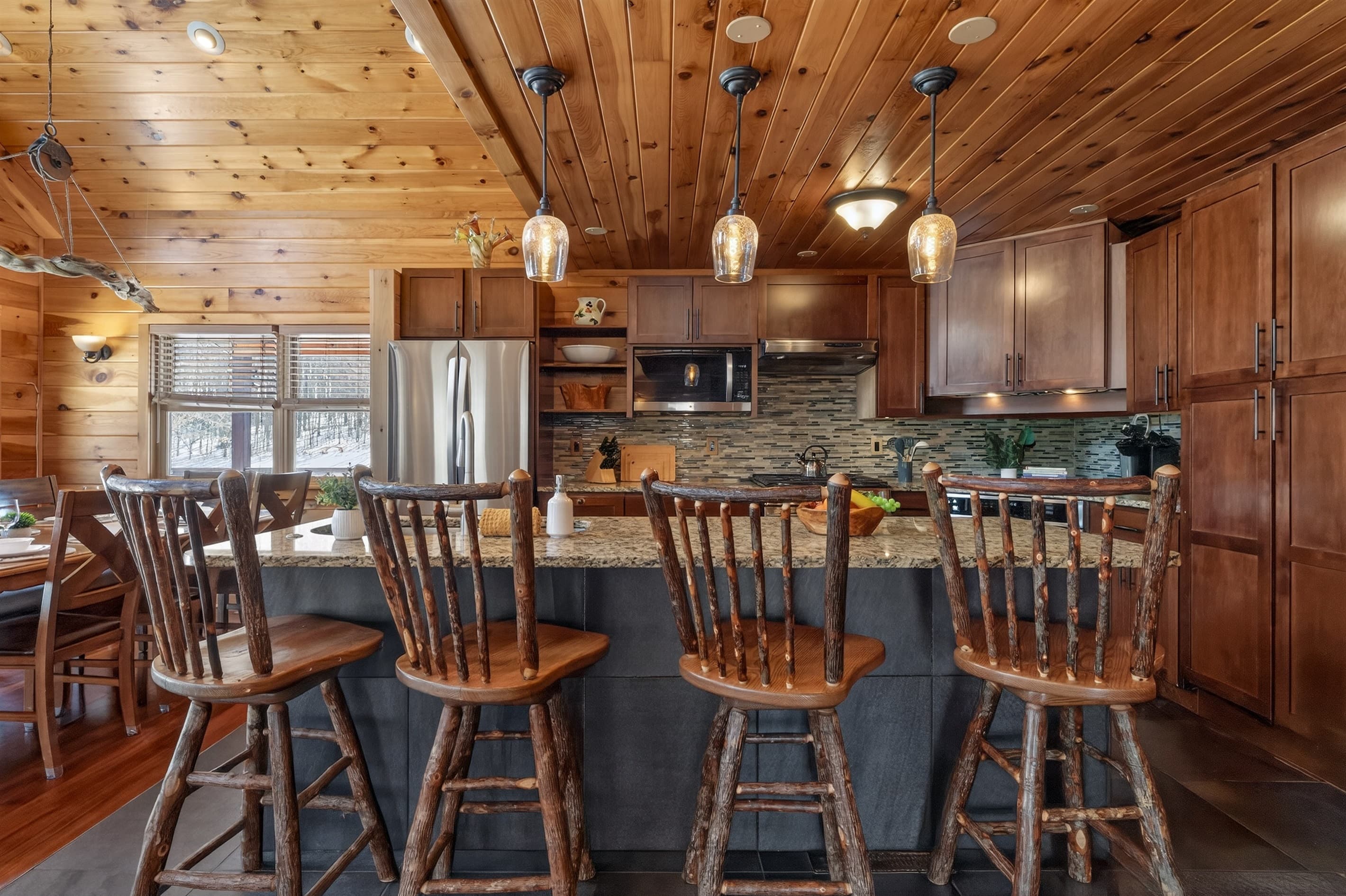 Kitchen island with bar seating
