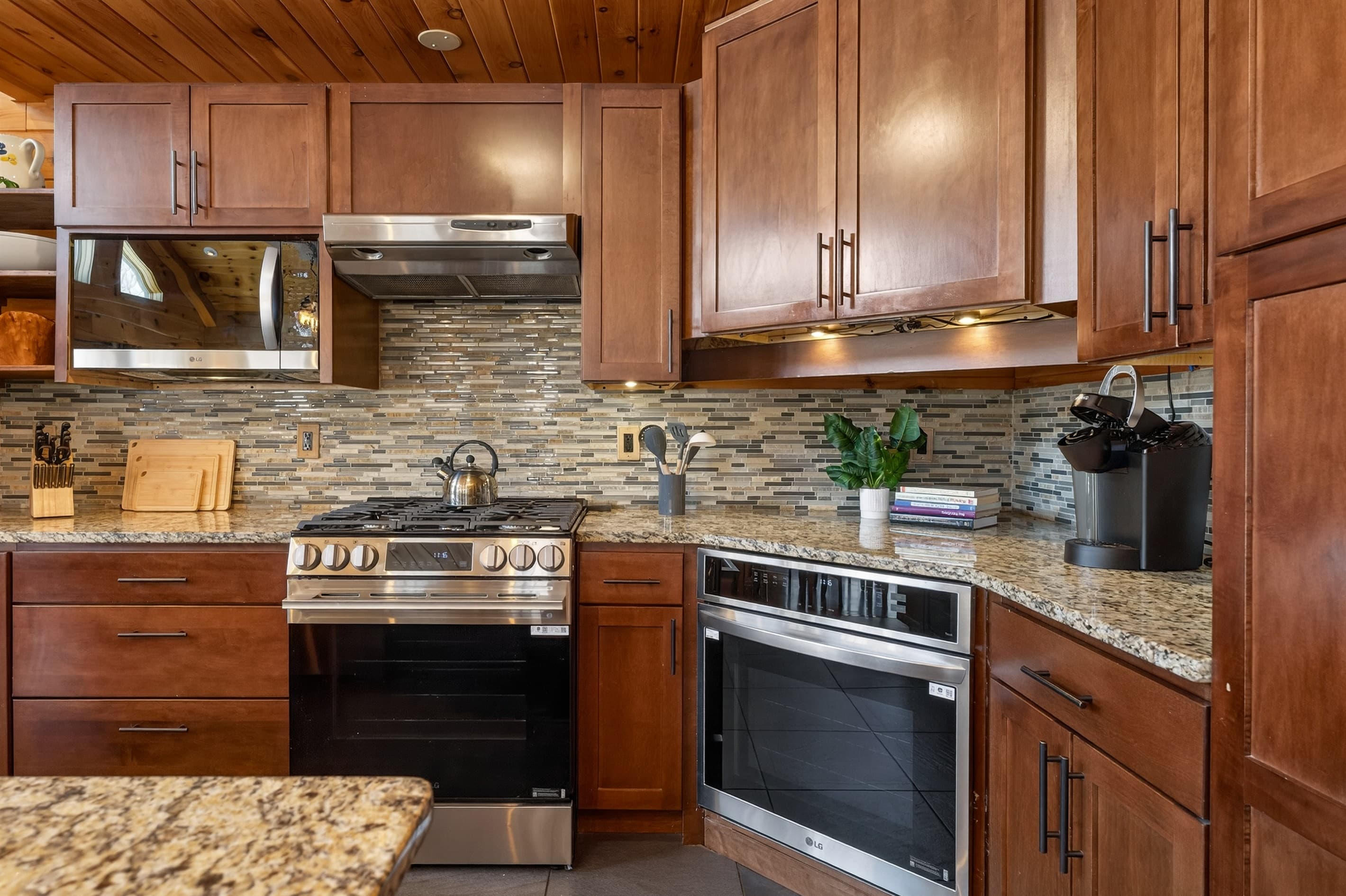 Kitchen with stone countertops