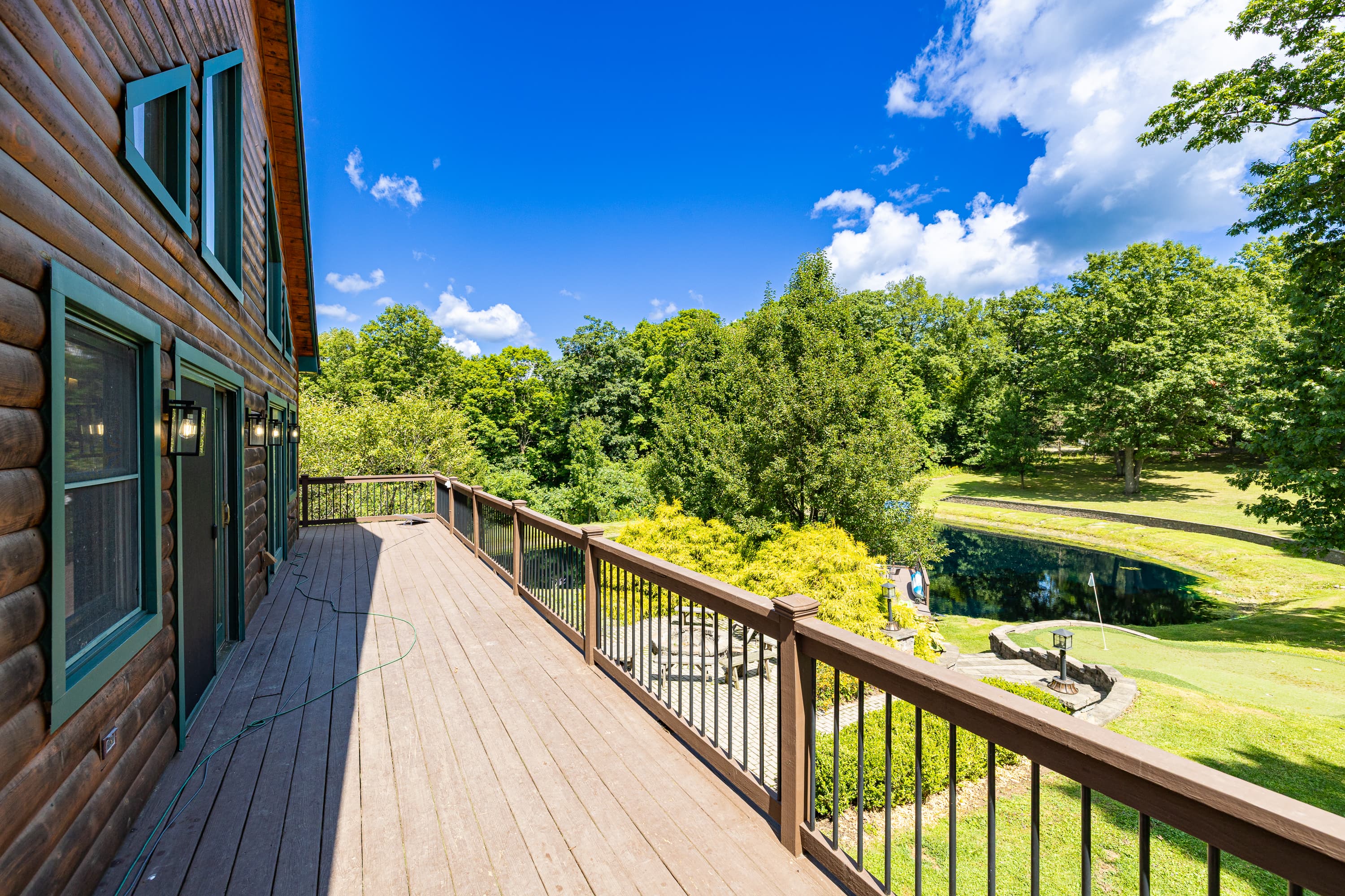 Deck overlooking the lawn