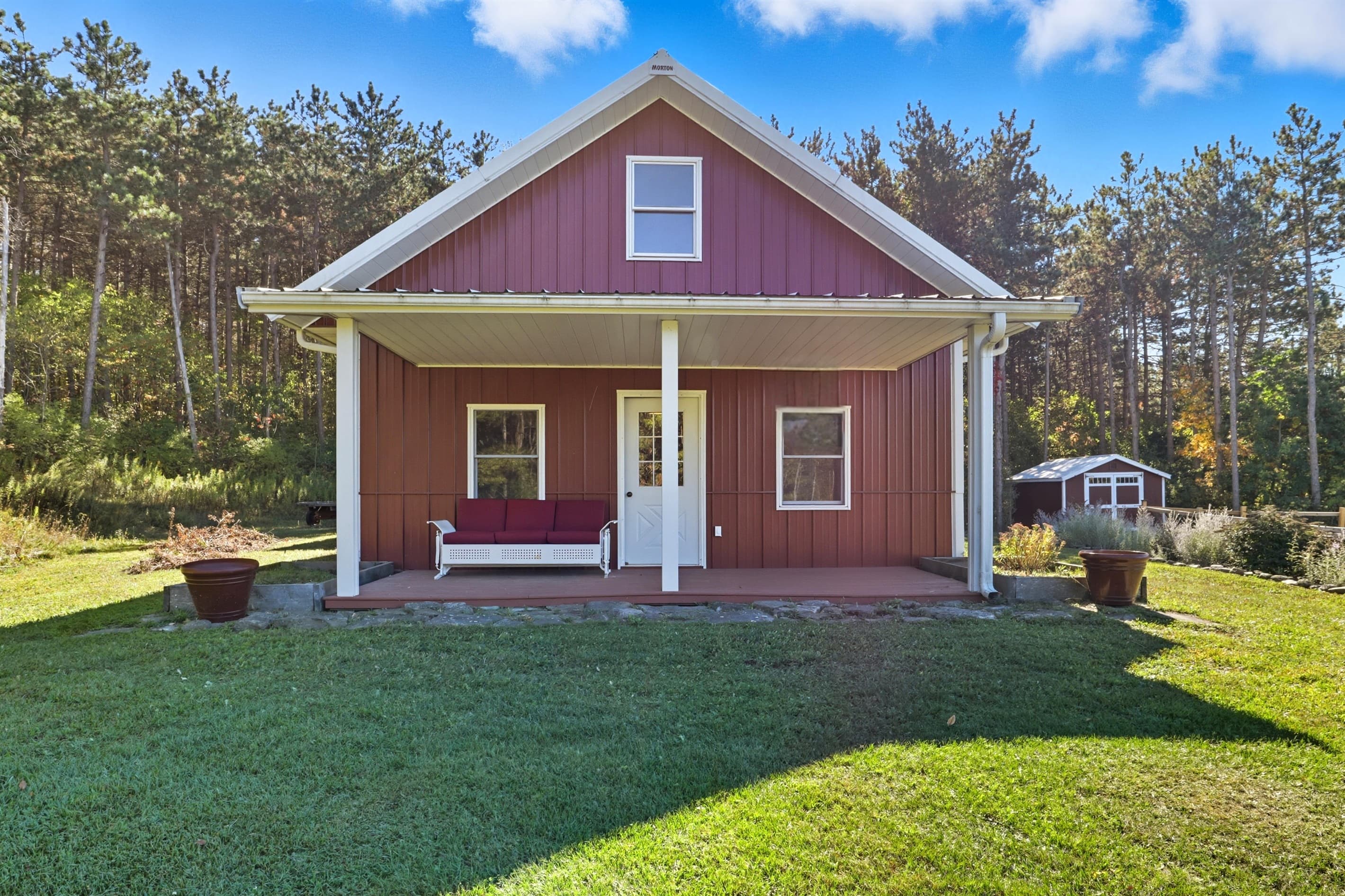 Front exterior of the red studio