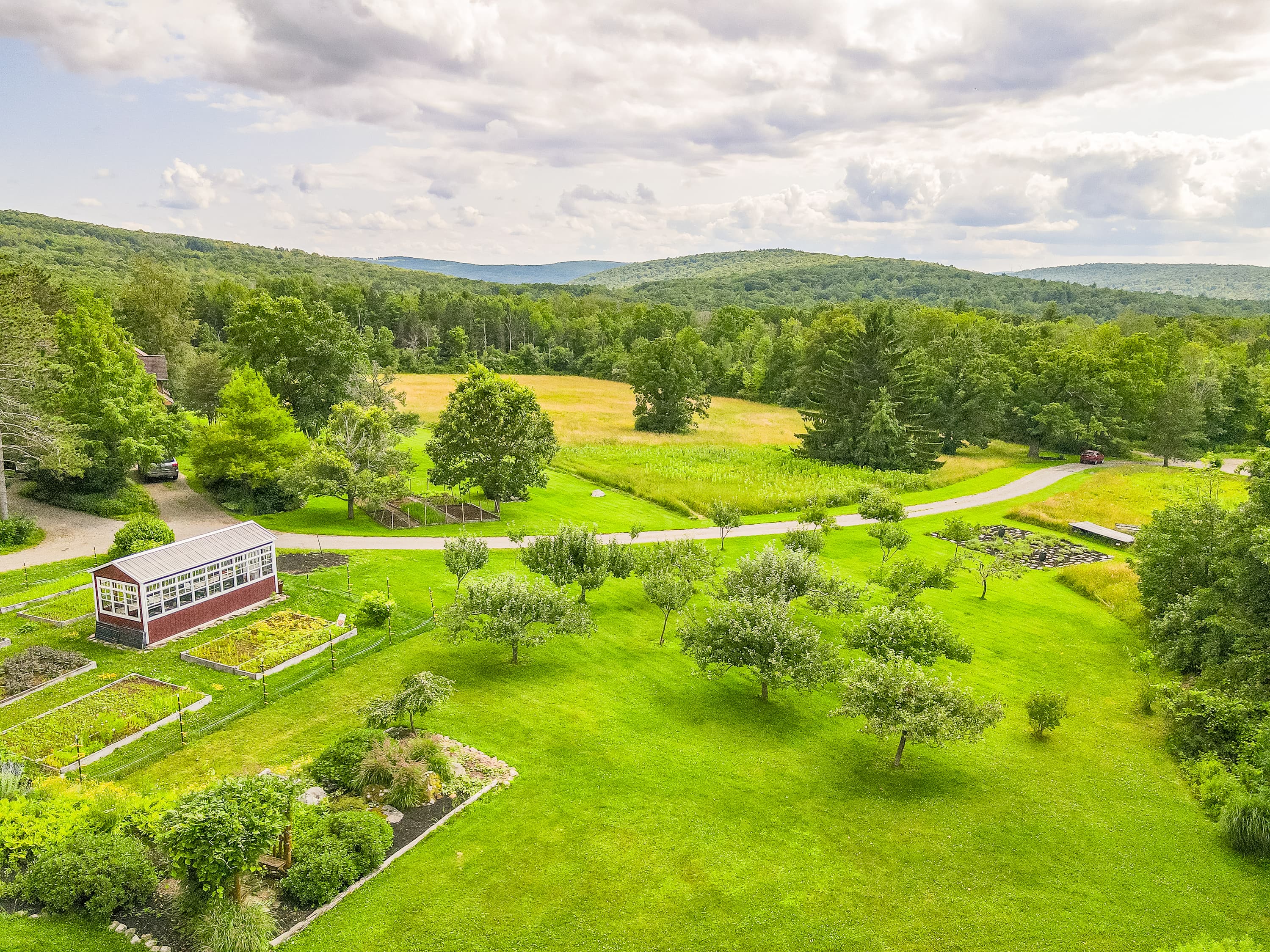 Aerial view of the rural property