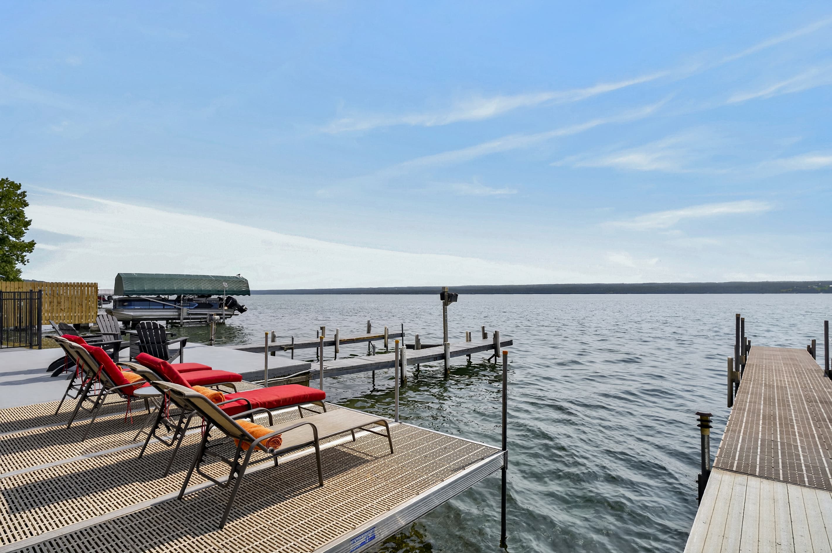 Upper deck with wide lake views