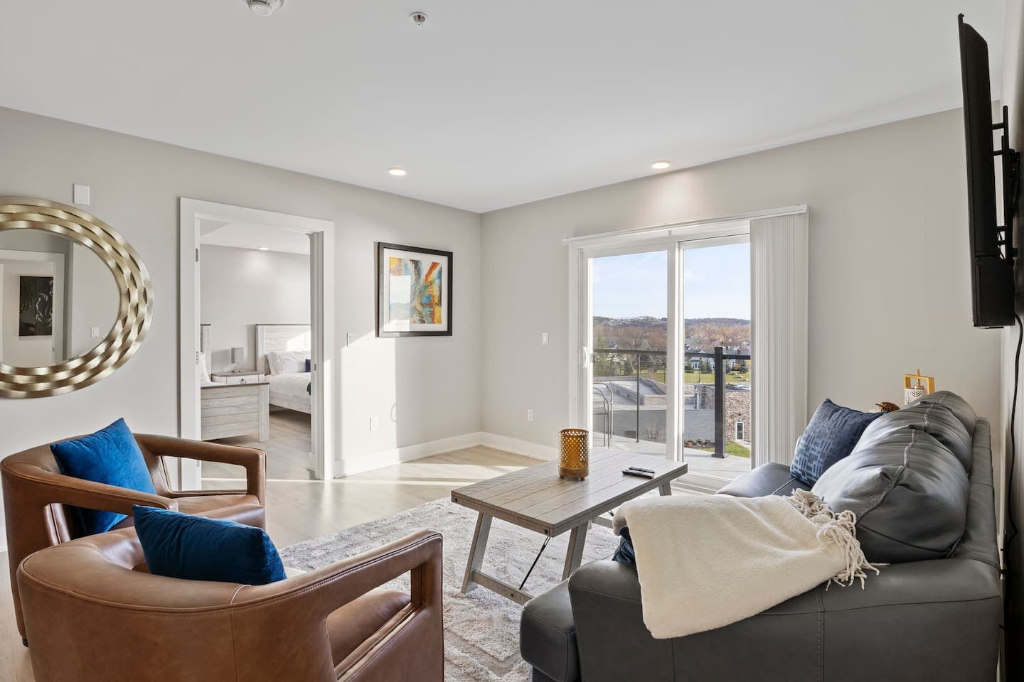 Bright living area beside the kitchen