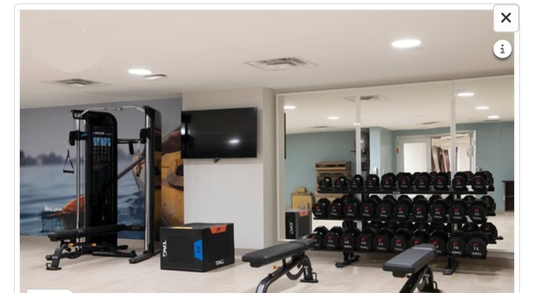 Fitness gym with weights and exercise equipment