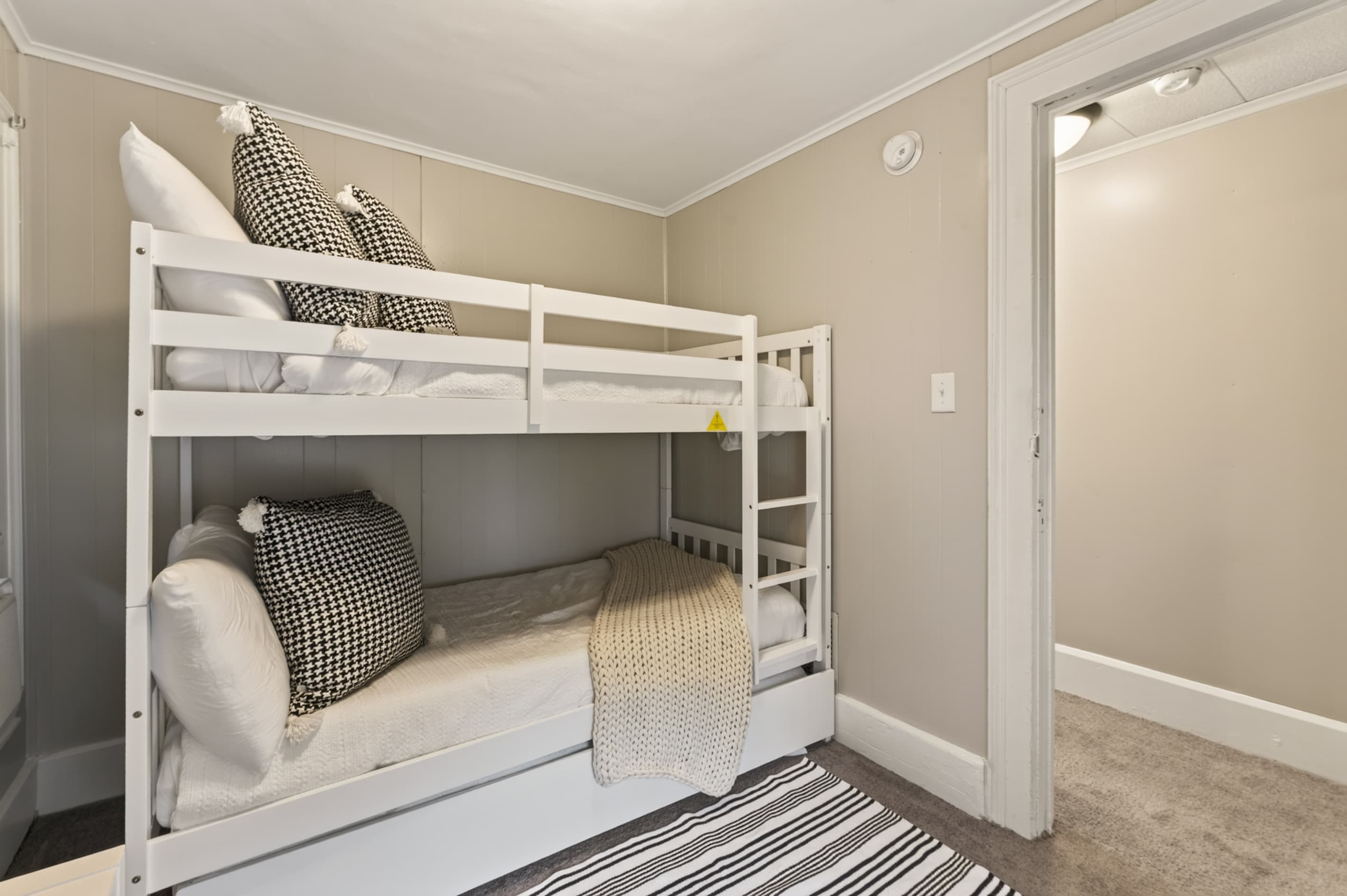 Bunk beds with open doorway