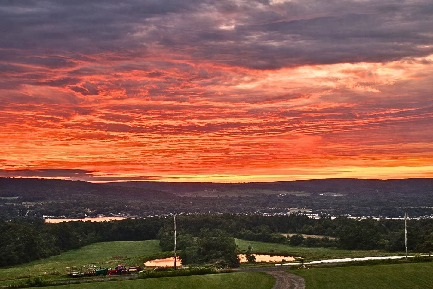 Sunset across the rolling countryside