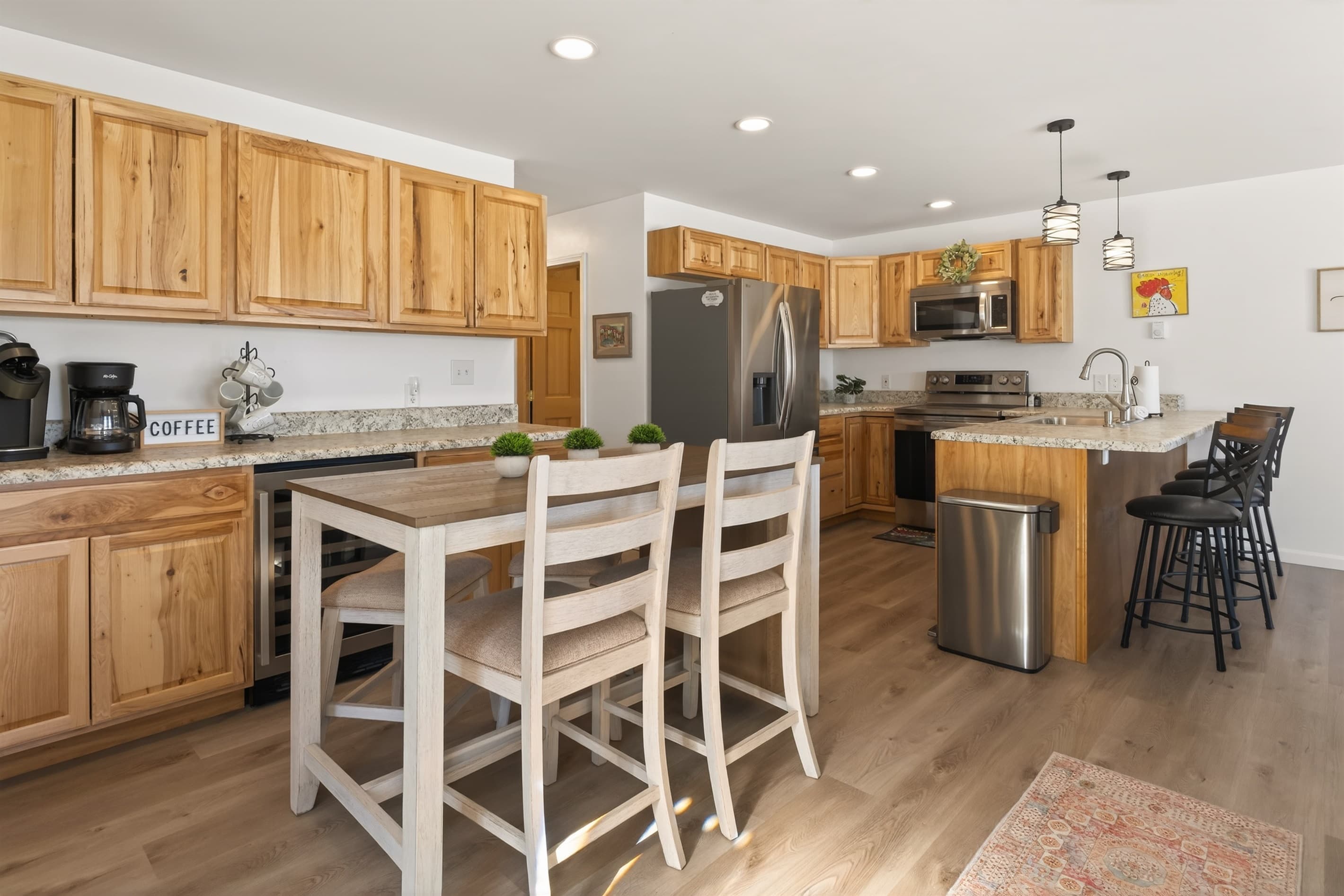 Kitchen and dining area with ample seating
