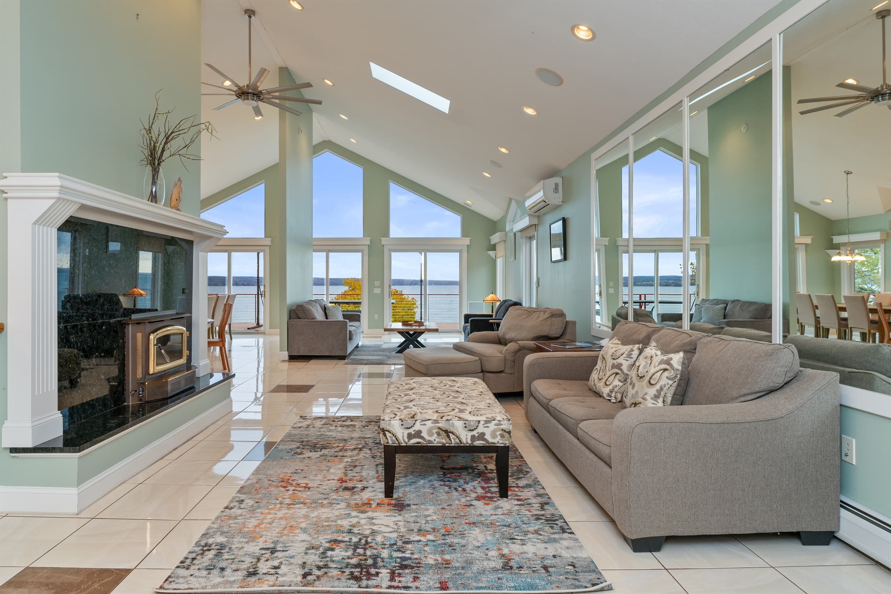 Spacious upstairs living area(fireplace is not for guests use)-main floor