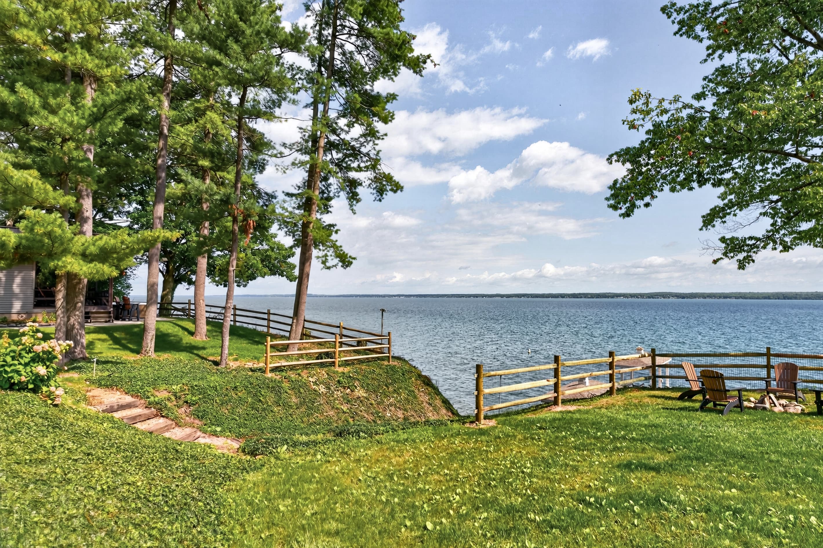 Lawn overlooking the lake