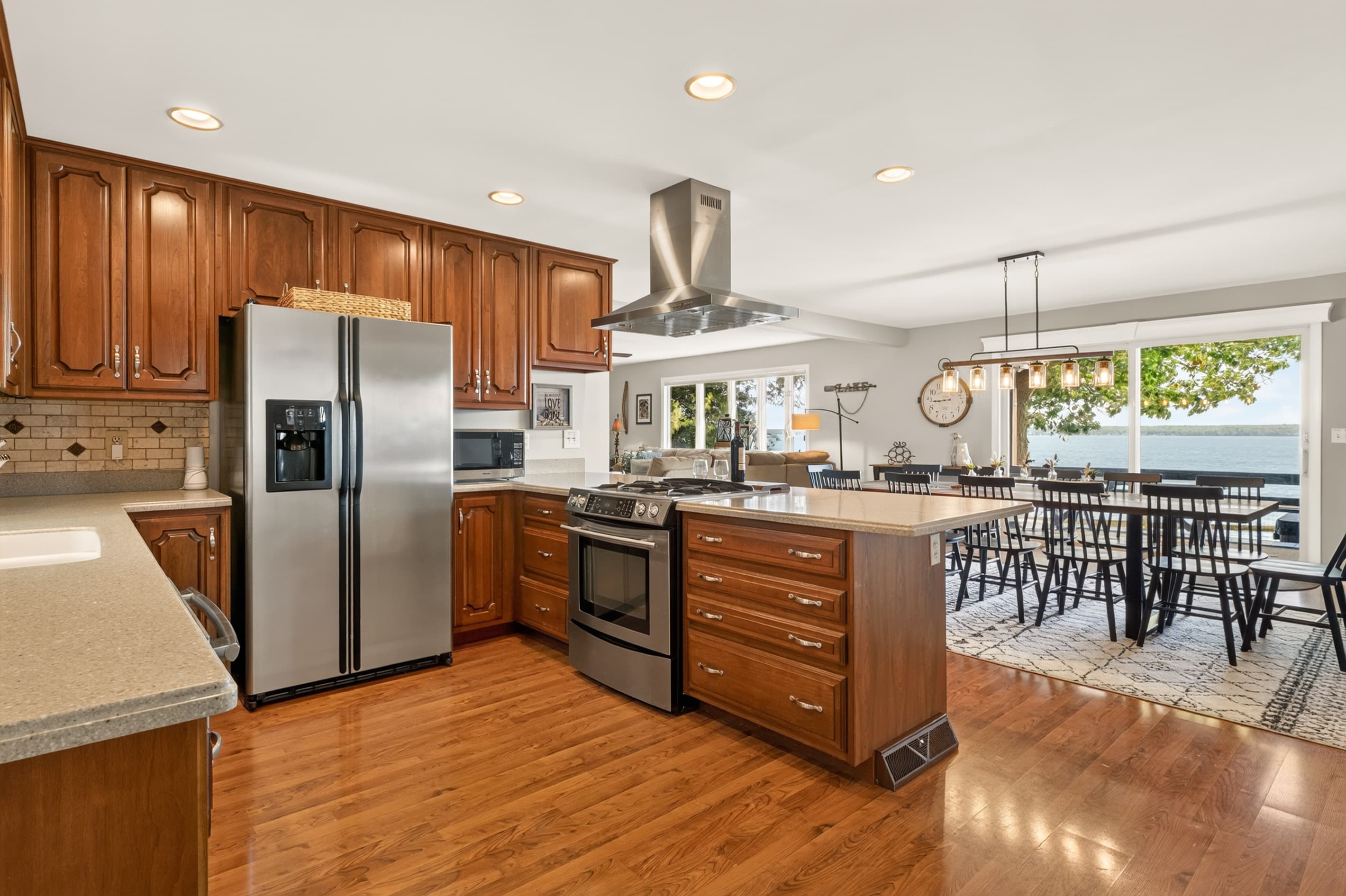 Kitchen with stainless steel appliances