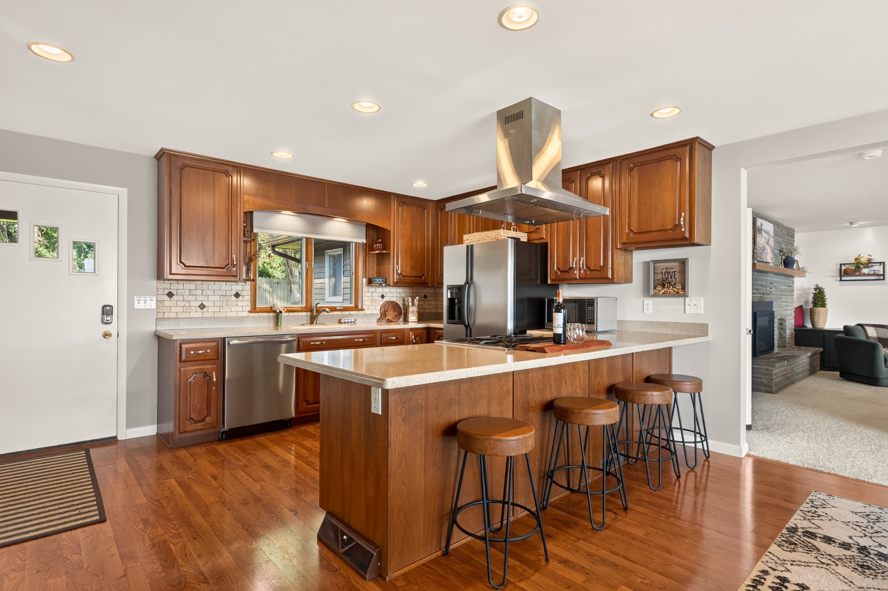 Kitchen island with bar seating