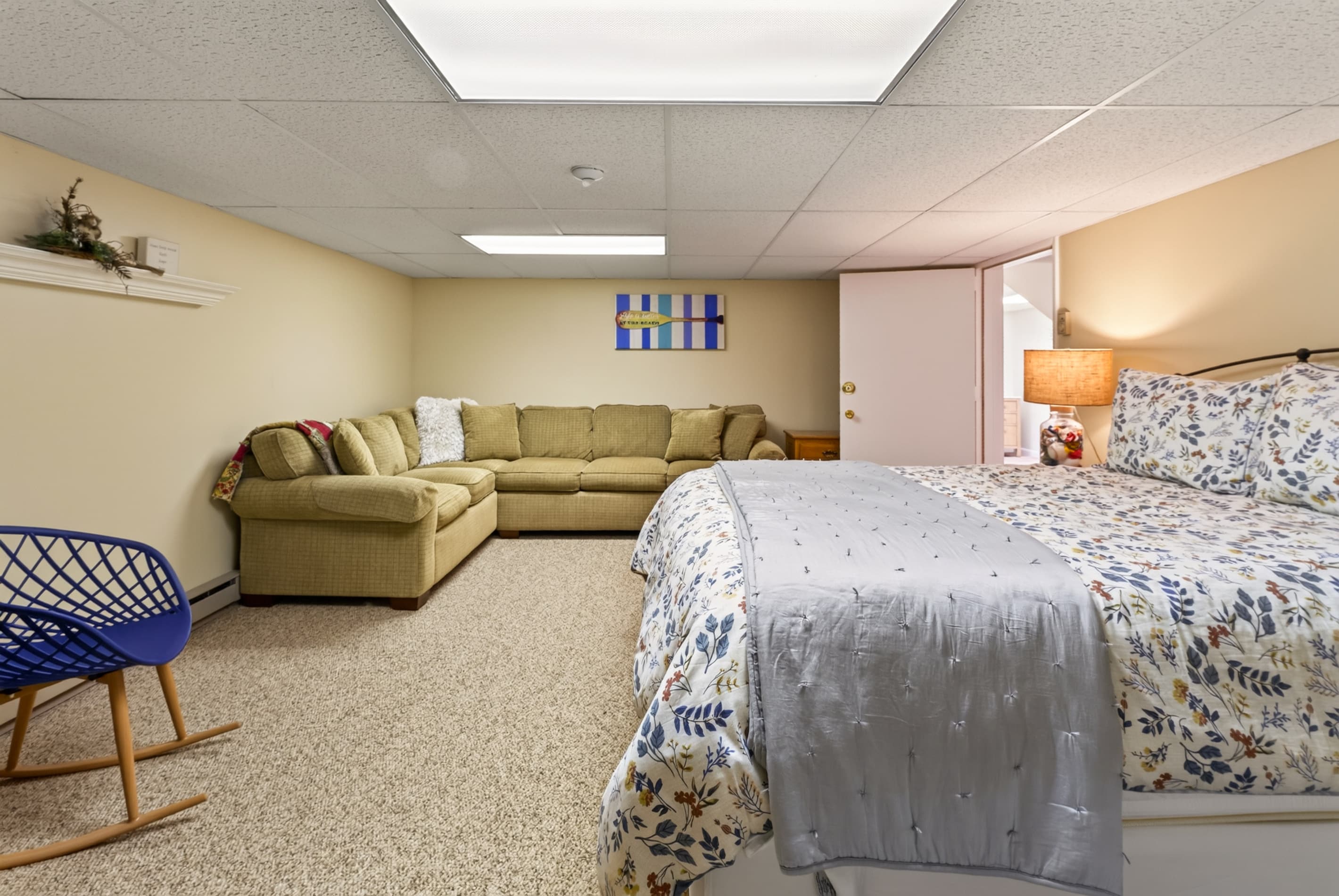 Lower level room with sectional 
