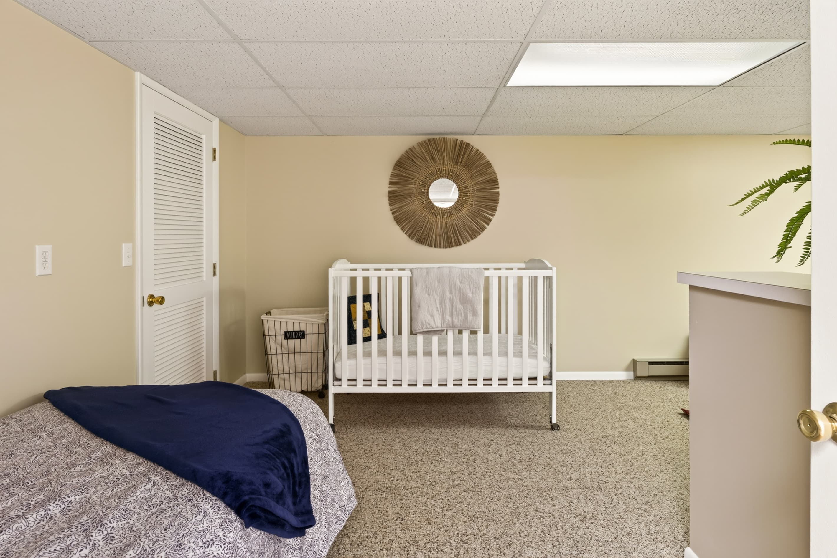 Sleeping area with crib