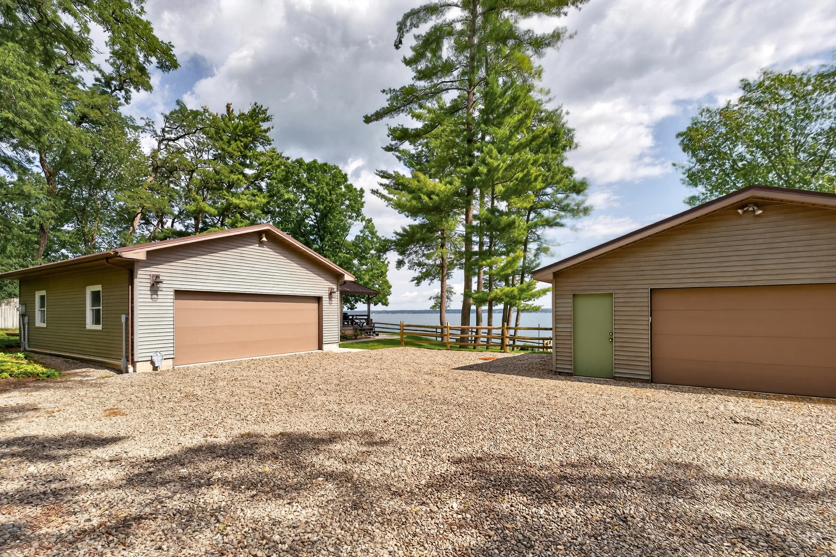Driveway between home and garage