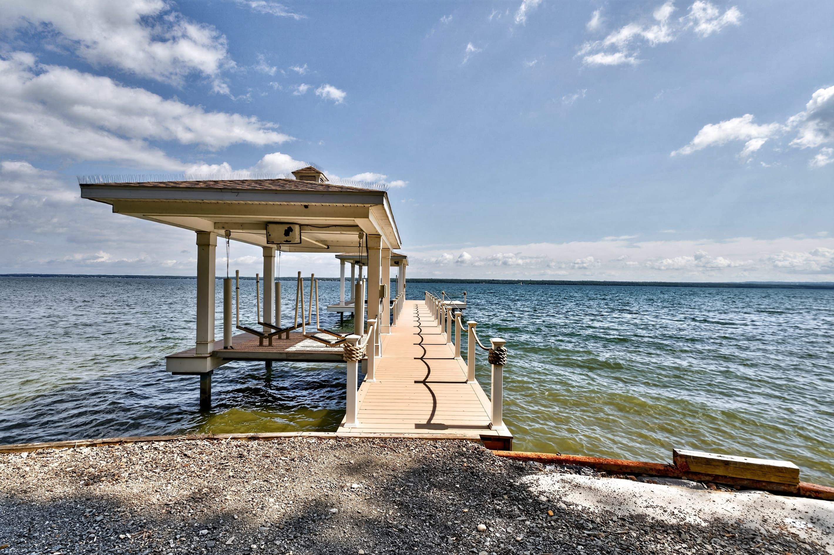 Dock and covered boat lift