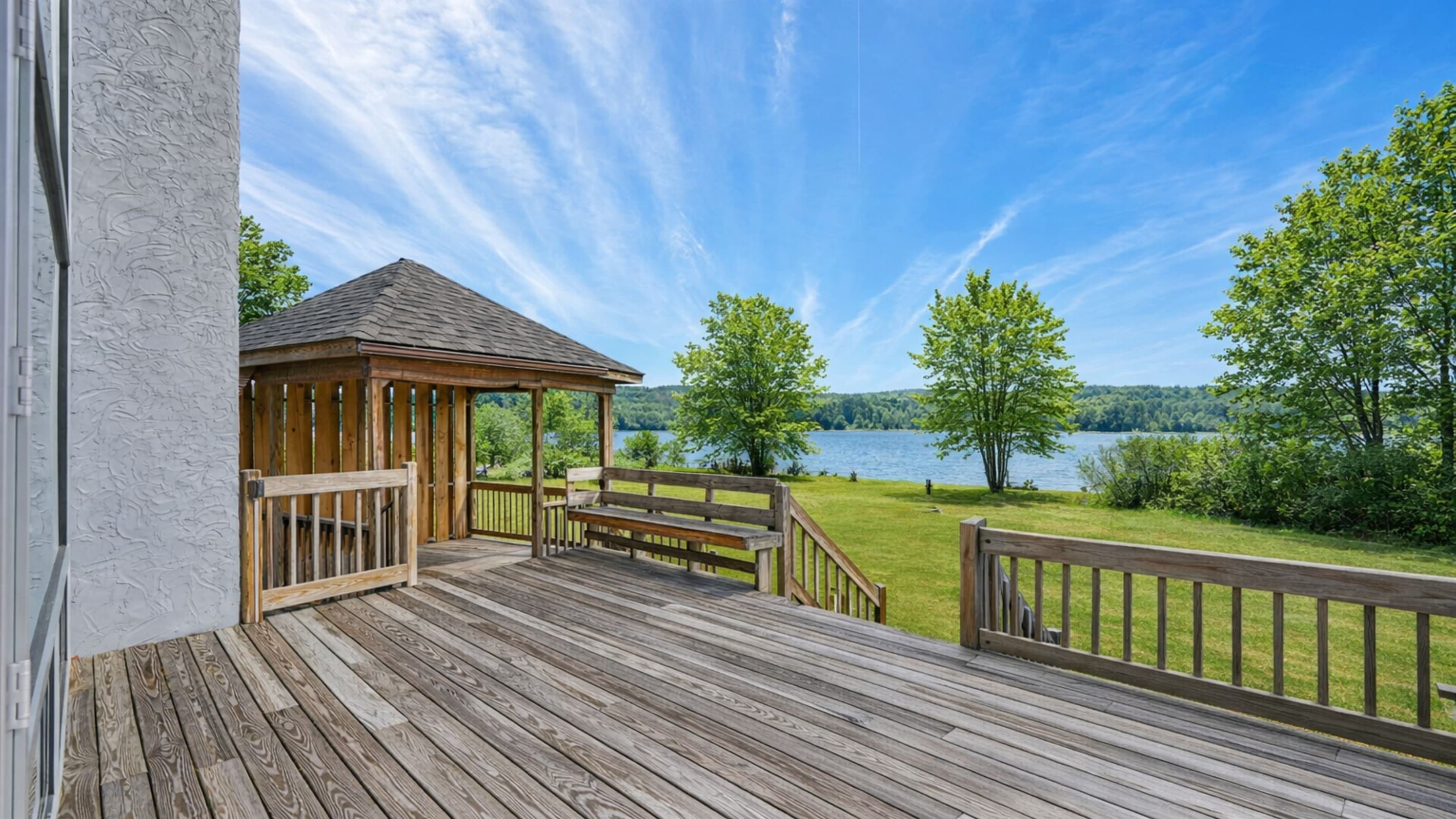 Elevated deck overlooking the lake
