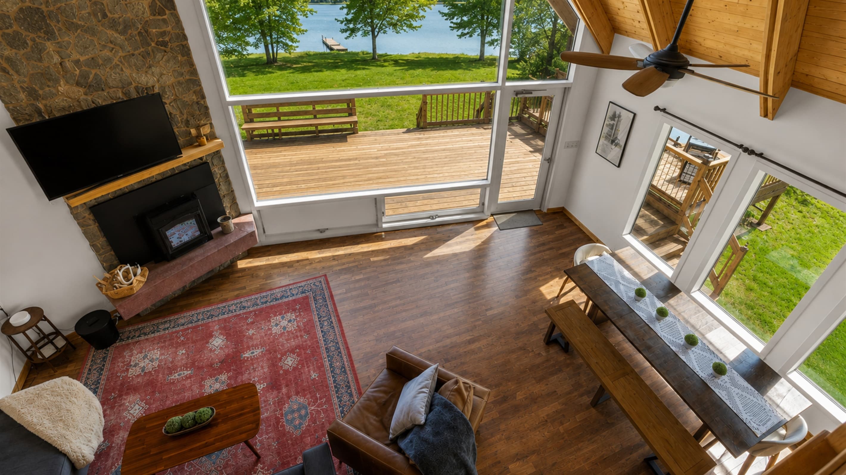 Main living area with expansive windows