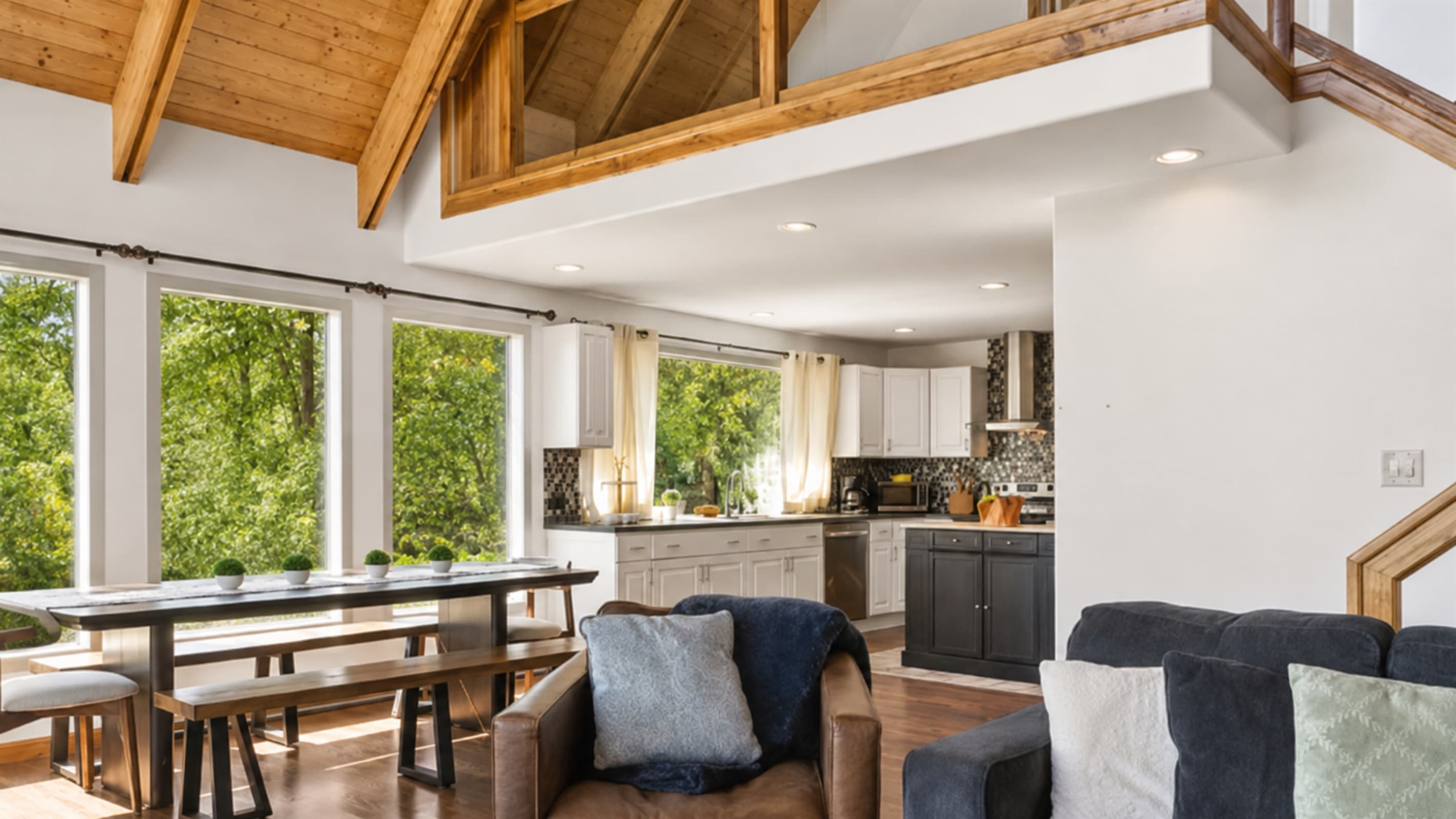 Main level filled with natural window light