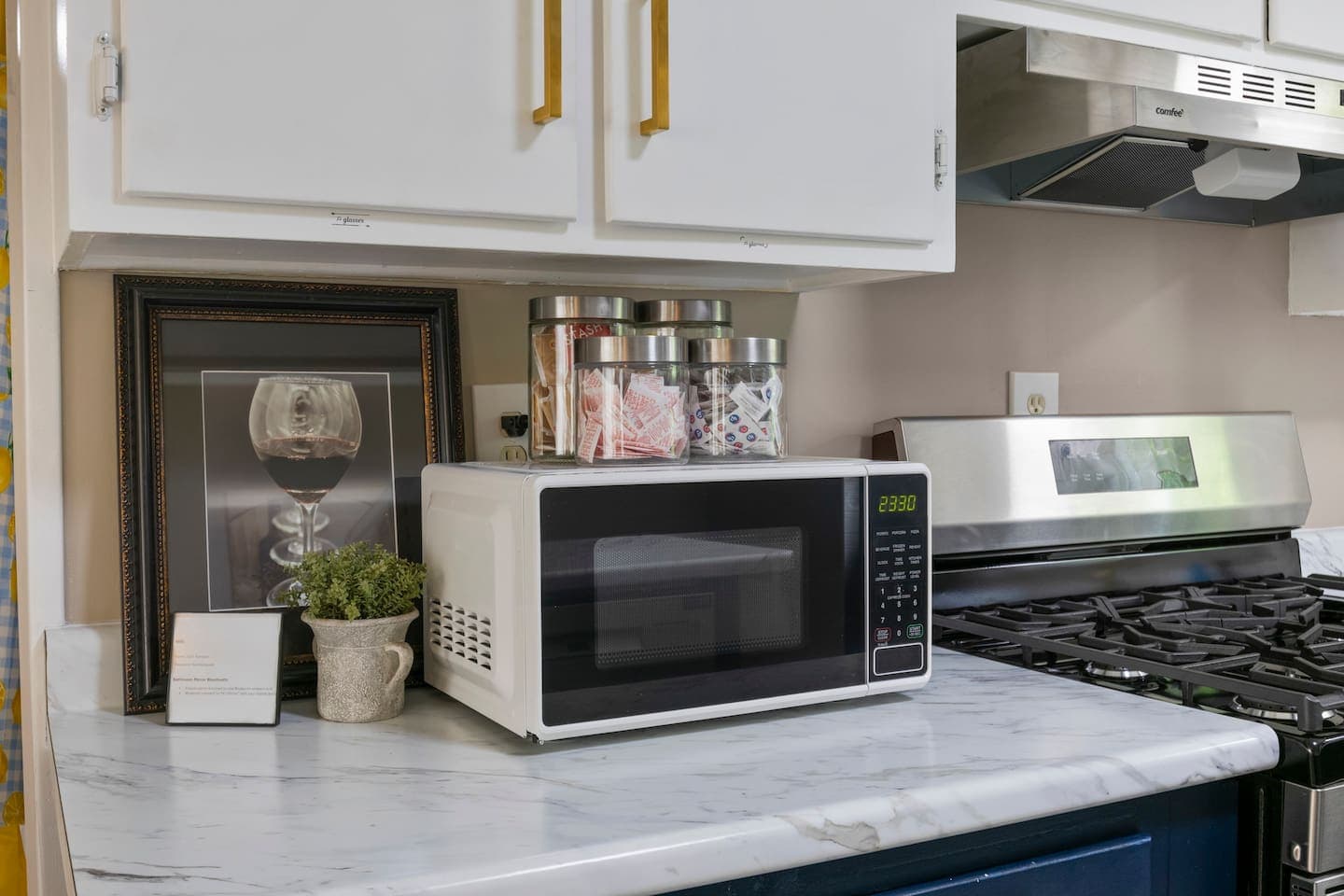 Range beside microwave