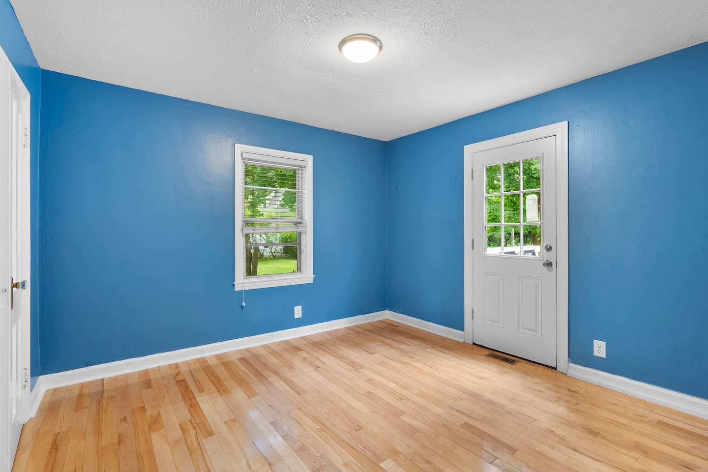 Blue room with window 