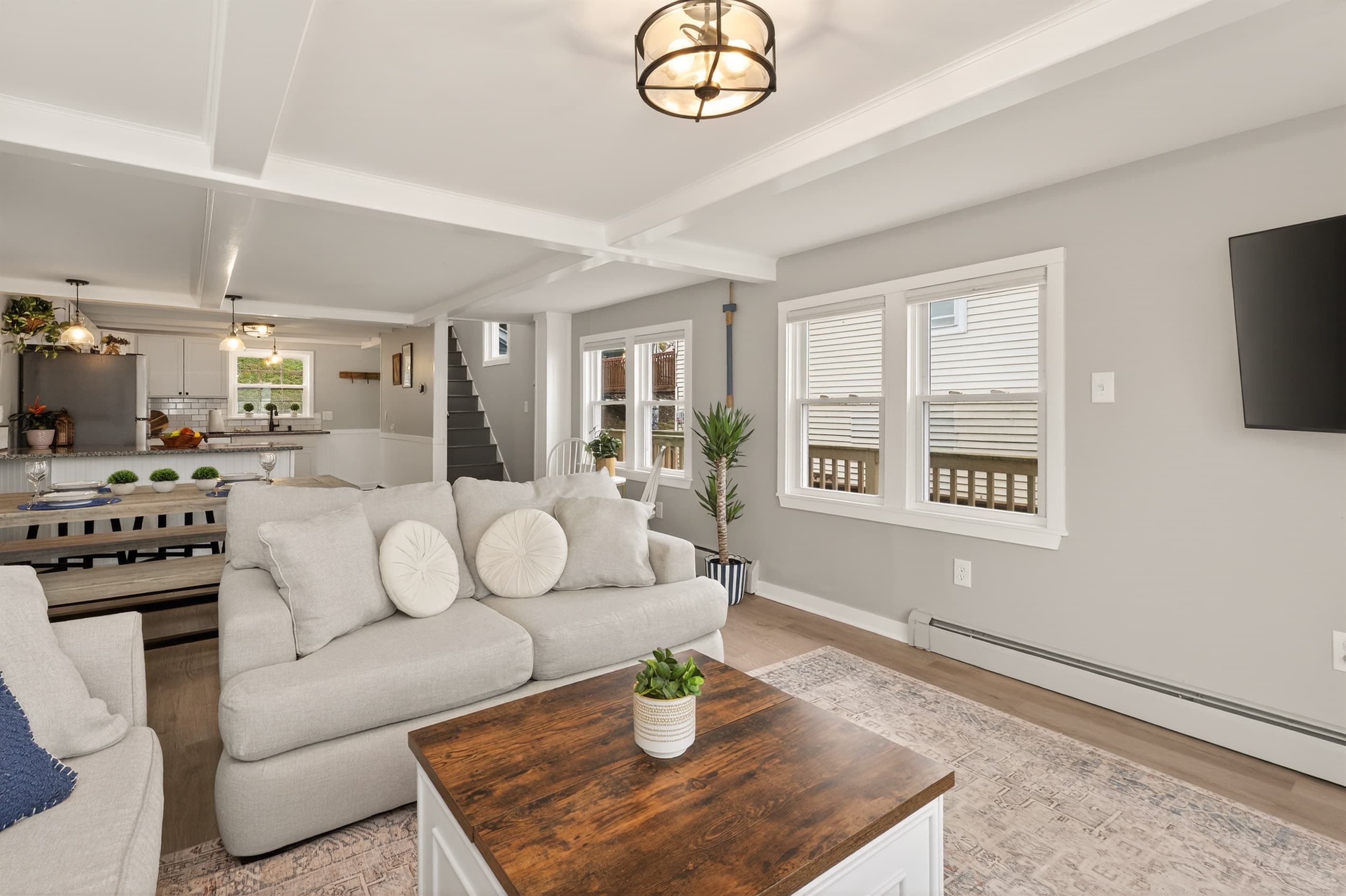 Living area overlooking the dining space