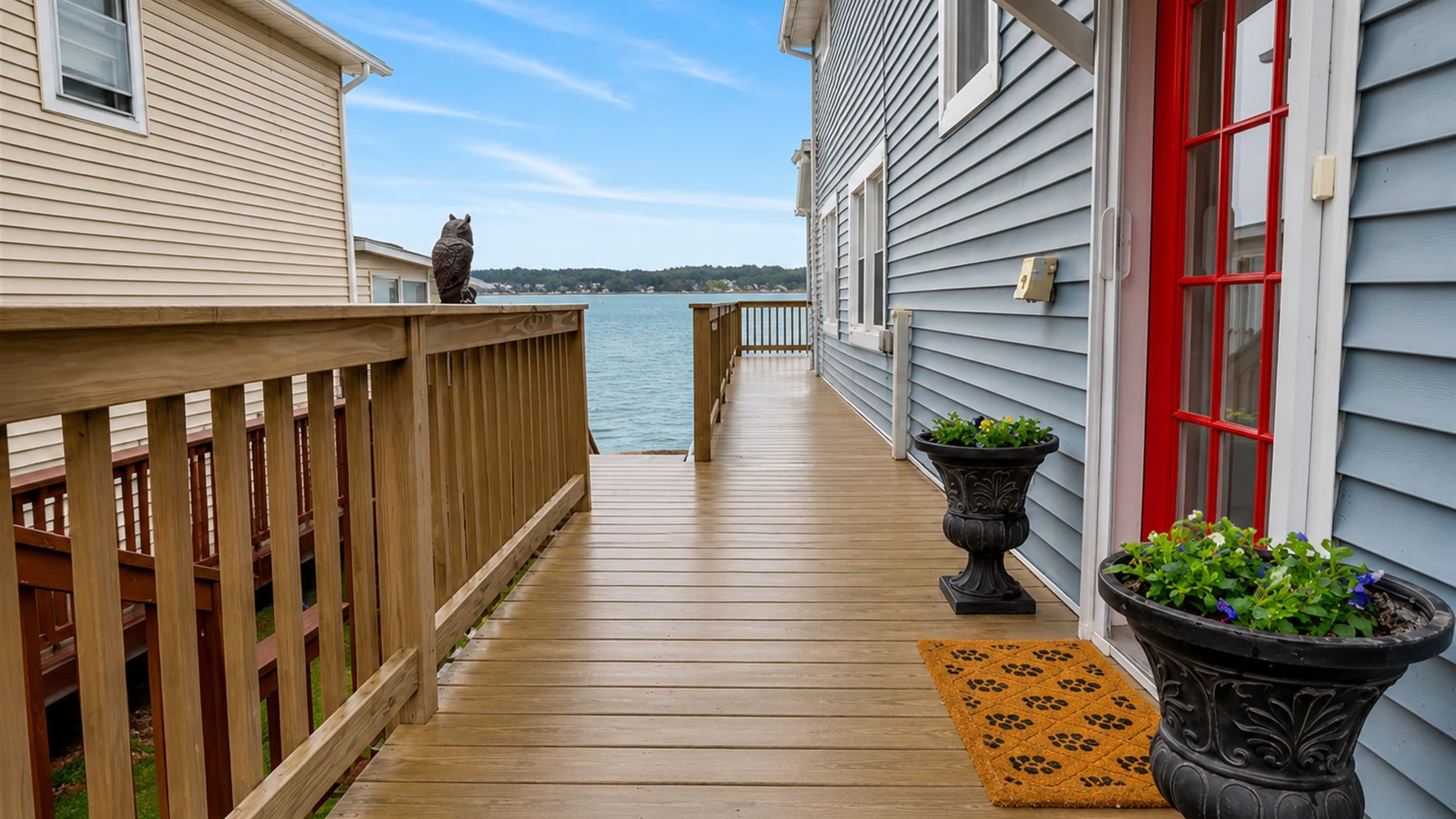 Exterior walkway leading to the entrance