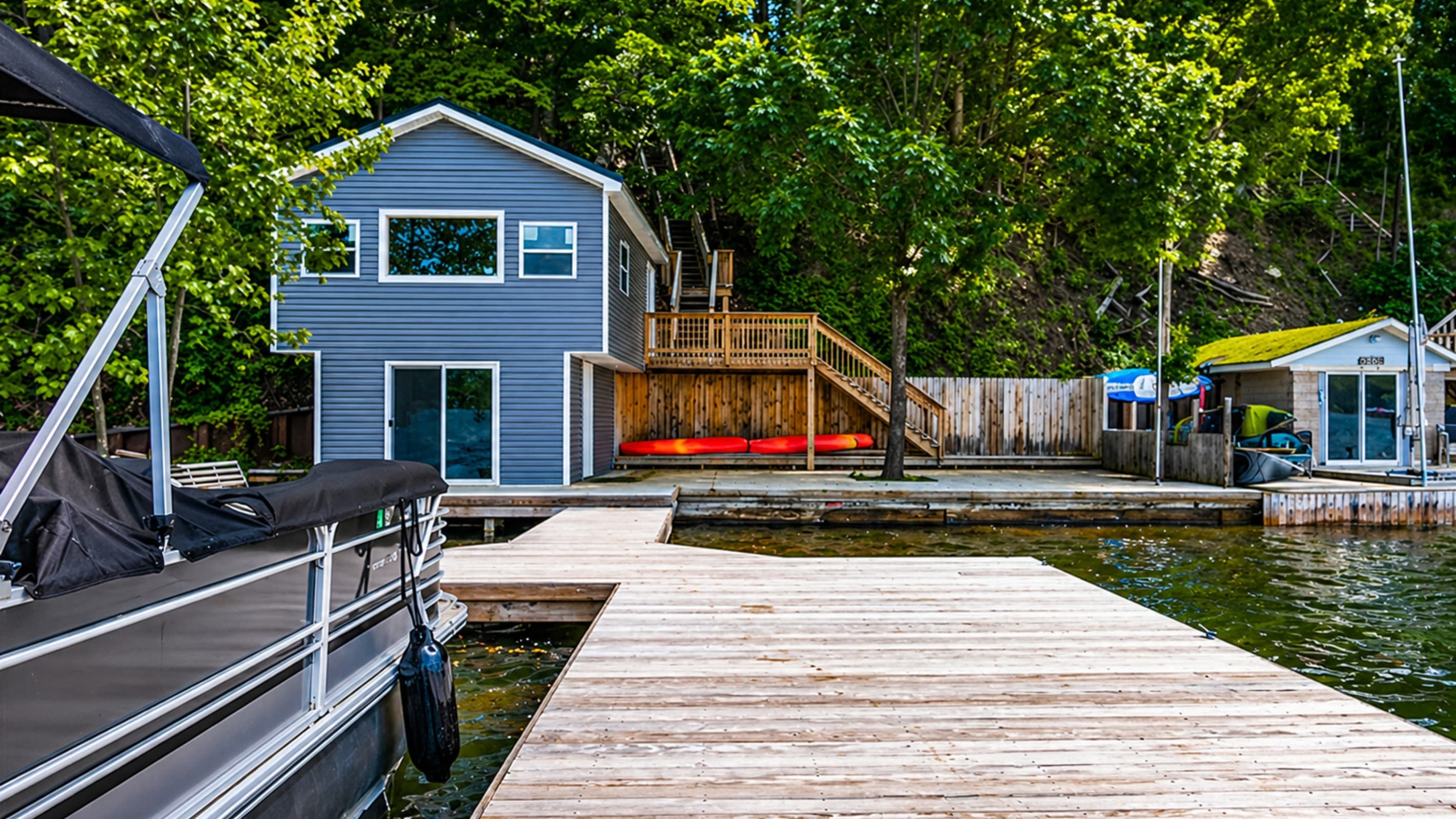Waterfront exterior viewed from the dock