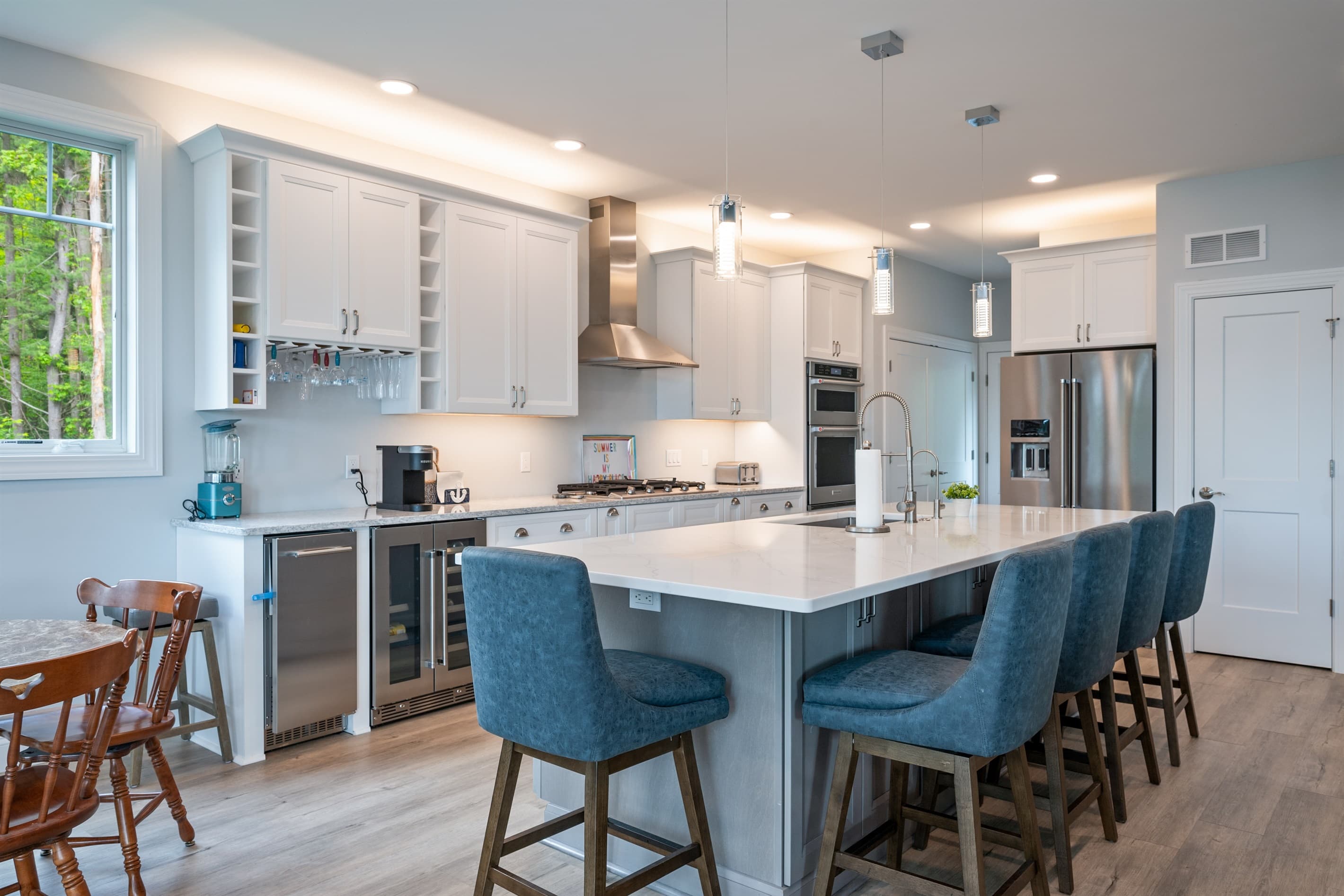 Kitchen island with seating for four